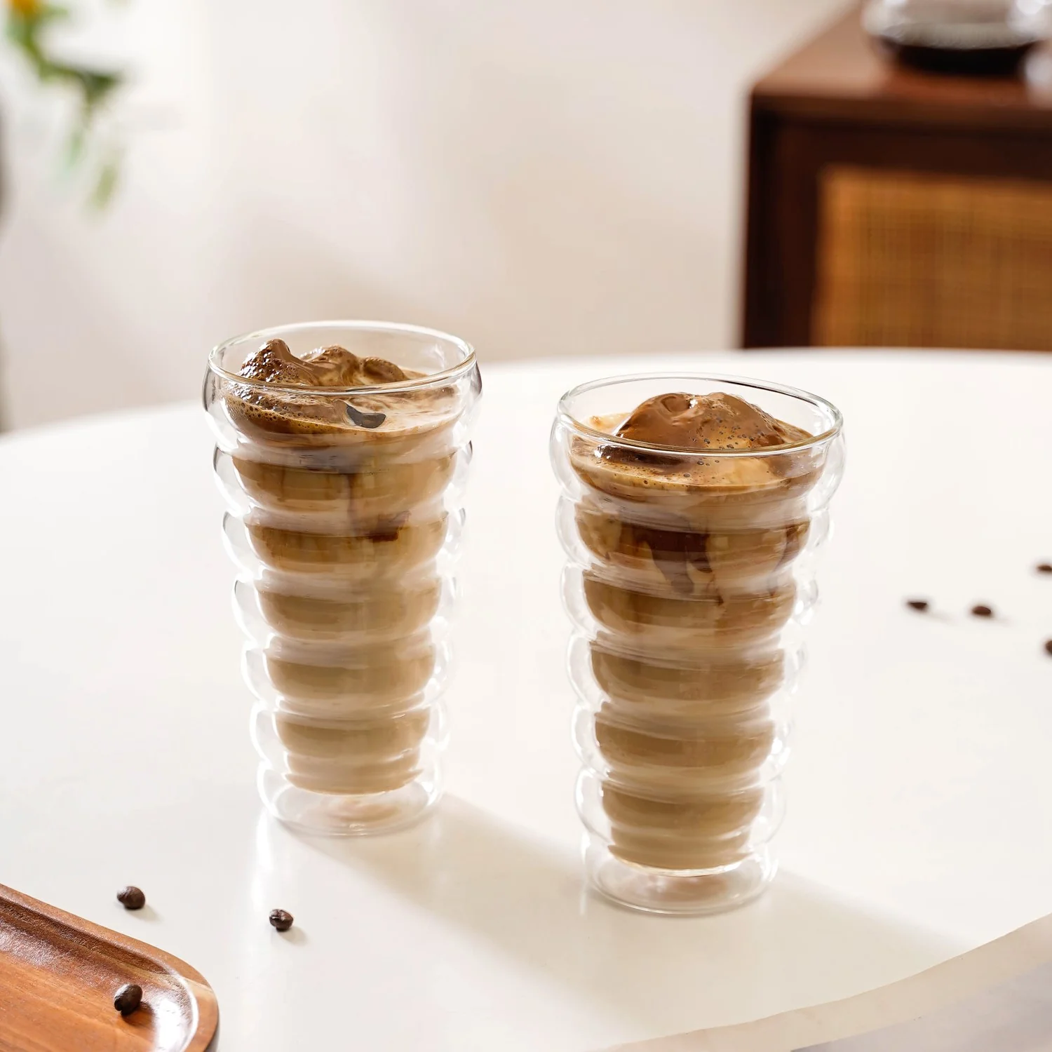 Layered Tall Double Wall Drinking Glass Set Of 2 375ml - Image 9