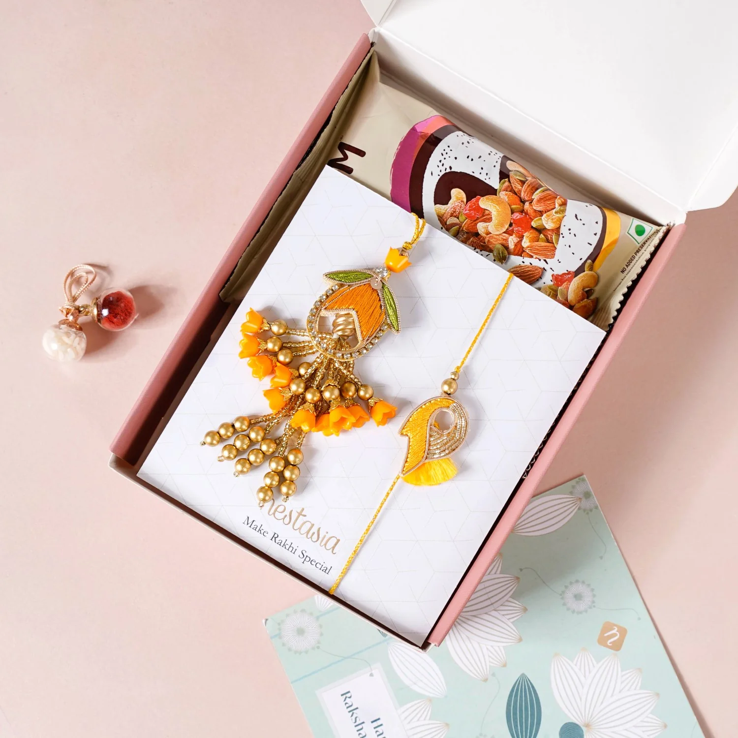 Leaf Cluster Rakhi Lumba Gift Set - Image 6