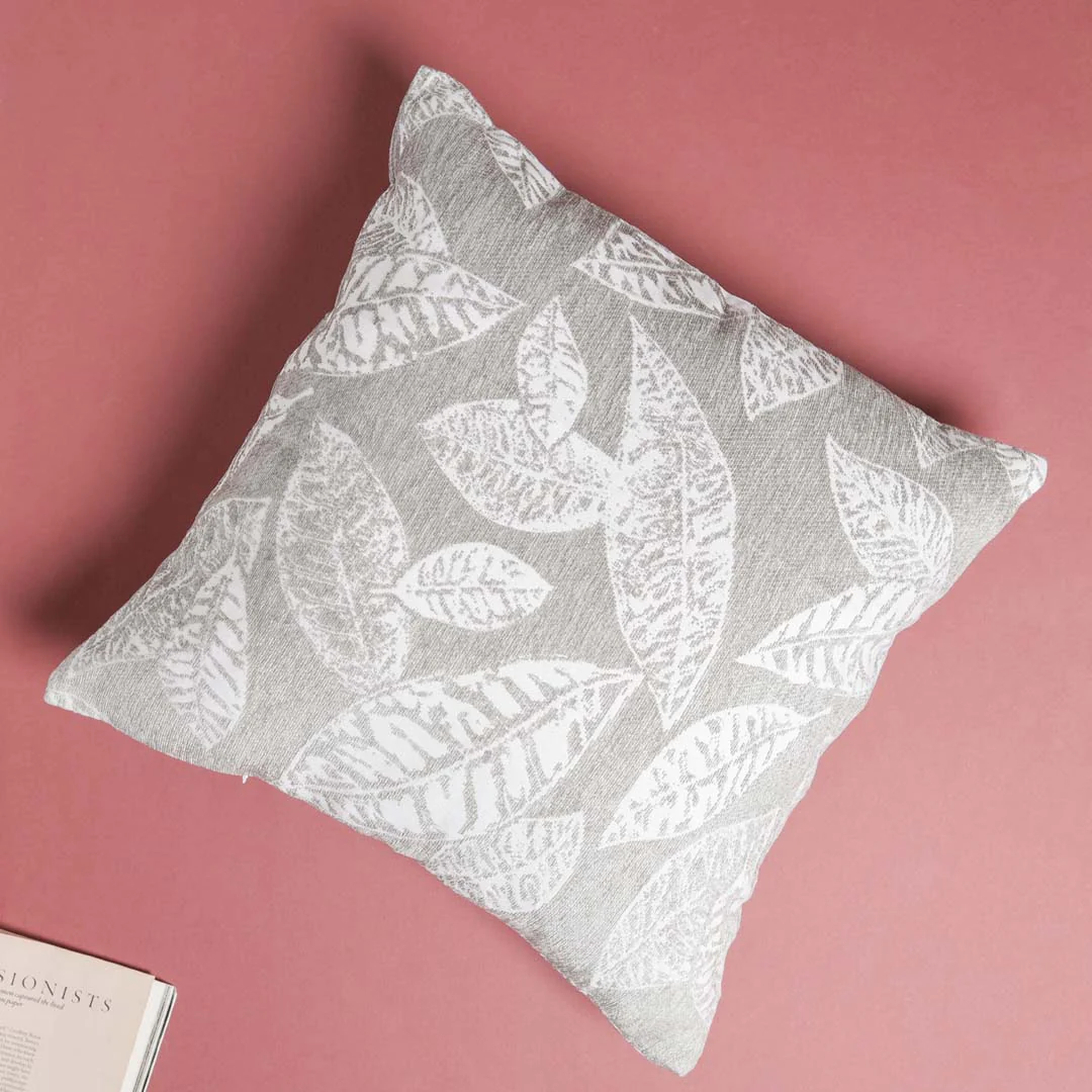 Leaf Cushion Cover Grey - Image 2