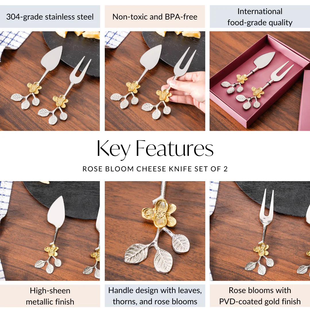 Leaf Design Cheese Knife Set Of 2 - Image 4