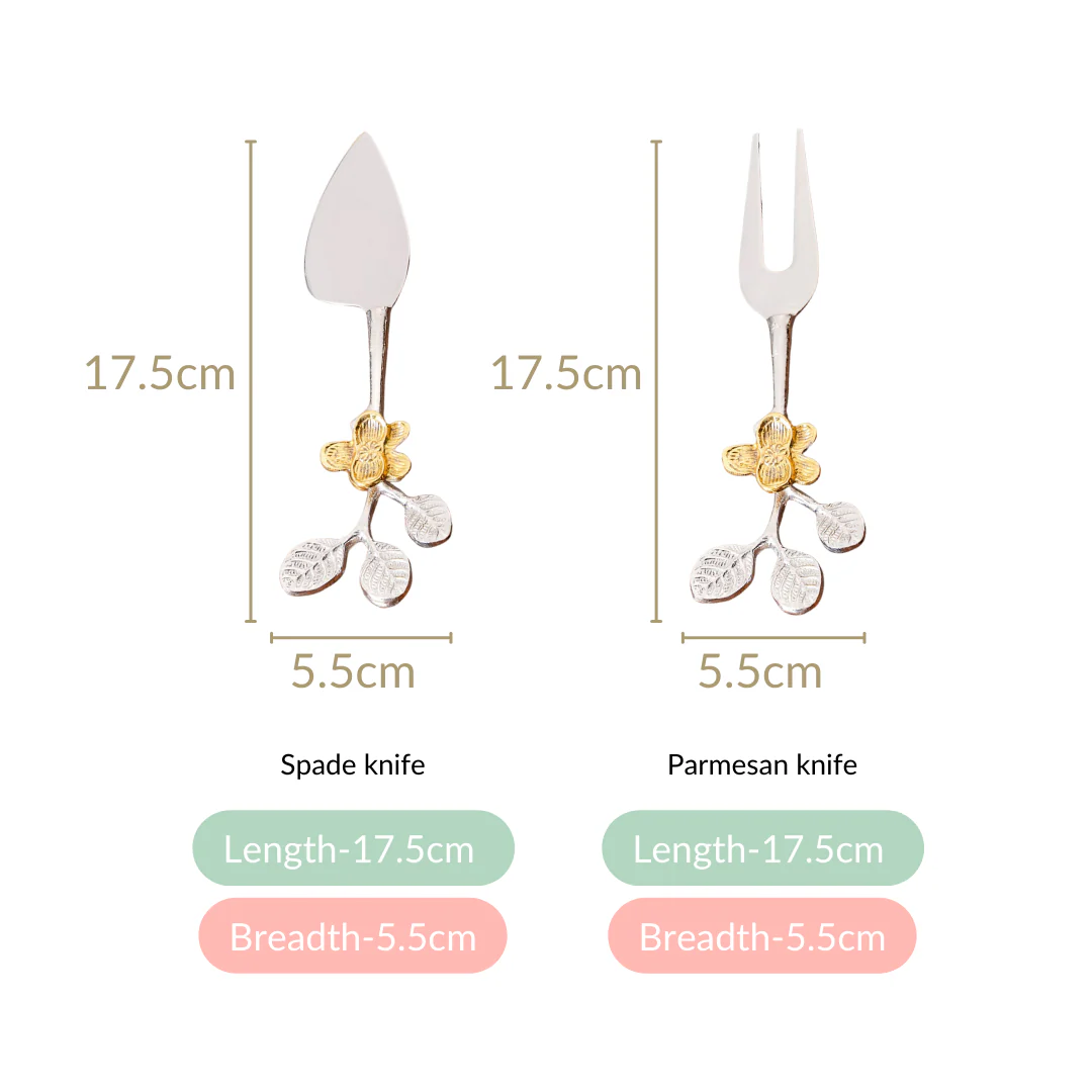 Leaf Design Cheese Knife Set Of 2 - Image 5