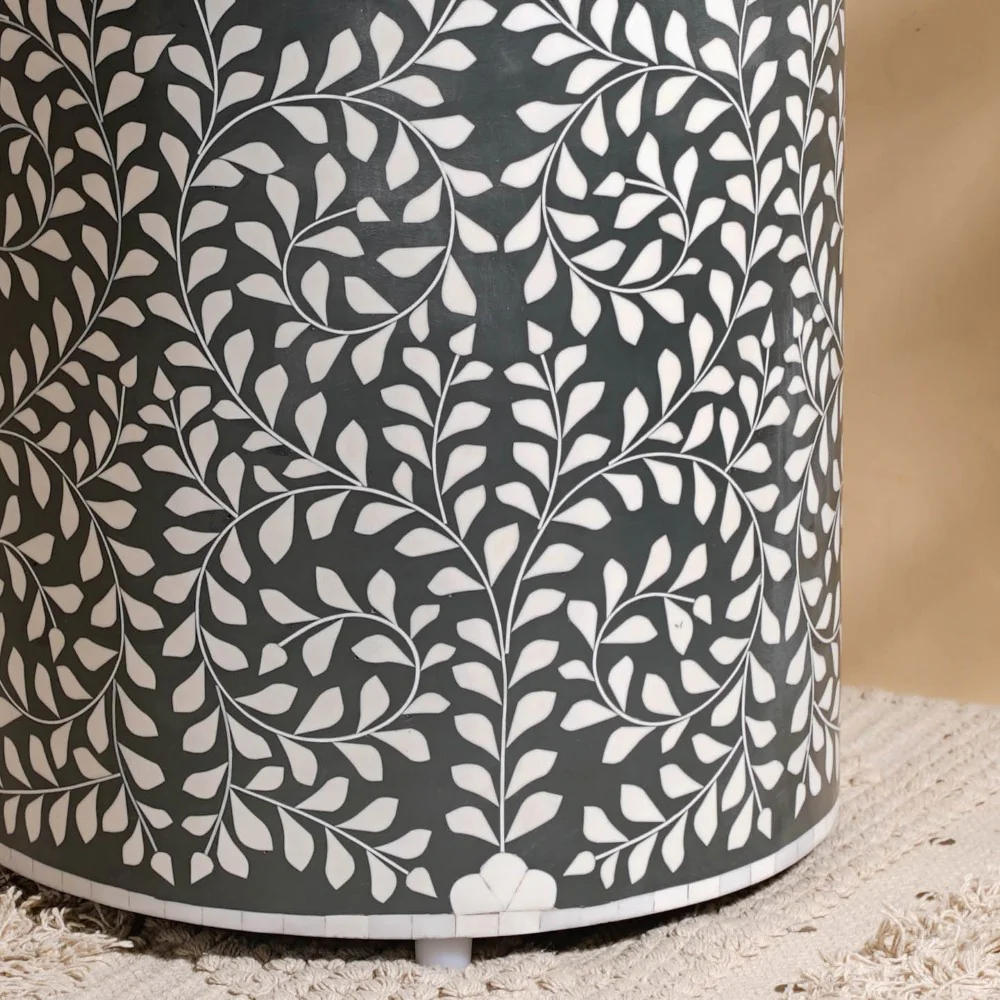 Leaf Inlay Design Side Table - Image 4
