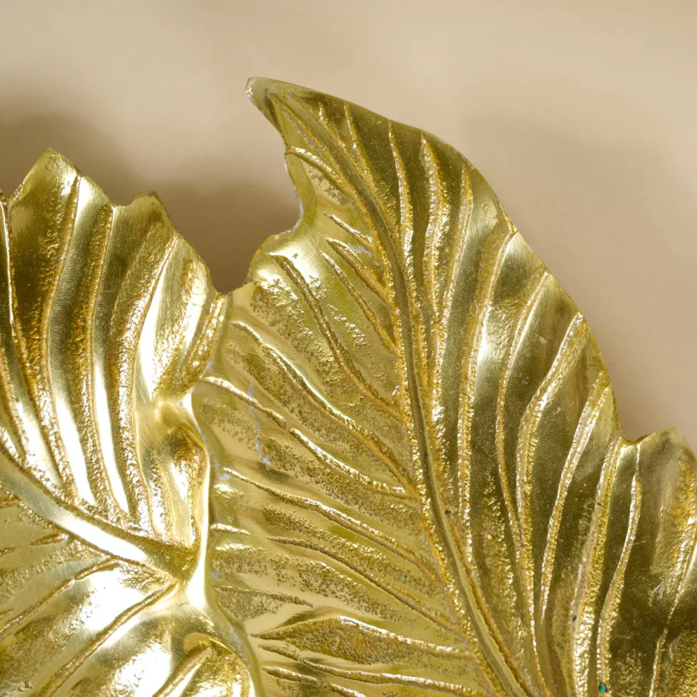 Leaf Platter For Table Decor Gold 20 Inch - Image 5