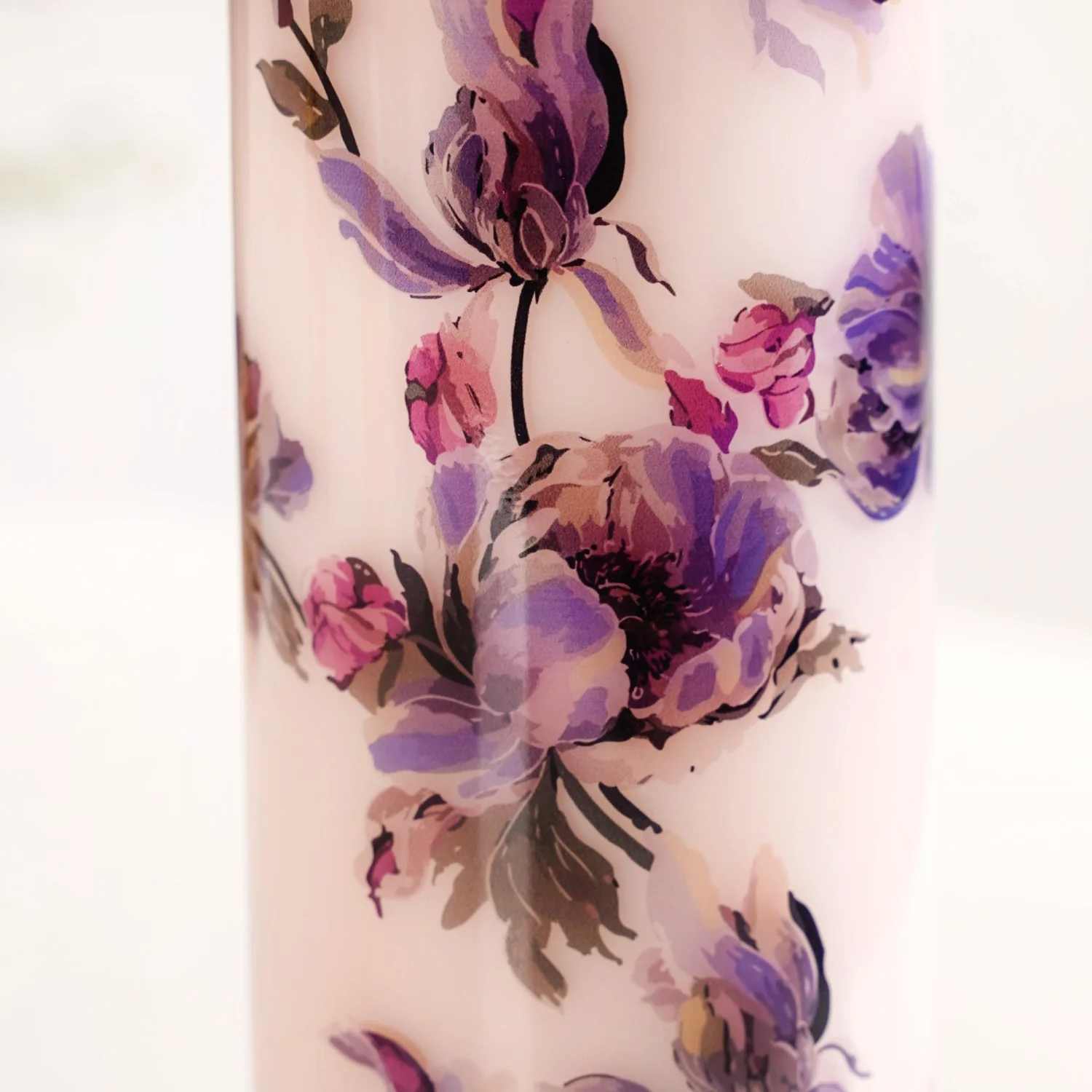 Leakproof Floral Glass Water Bottle With Stainless Steel Lid 1000ml - Image 8