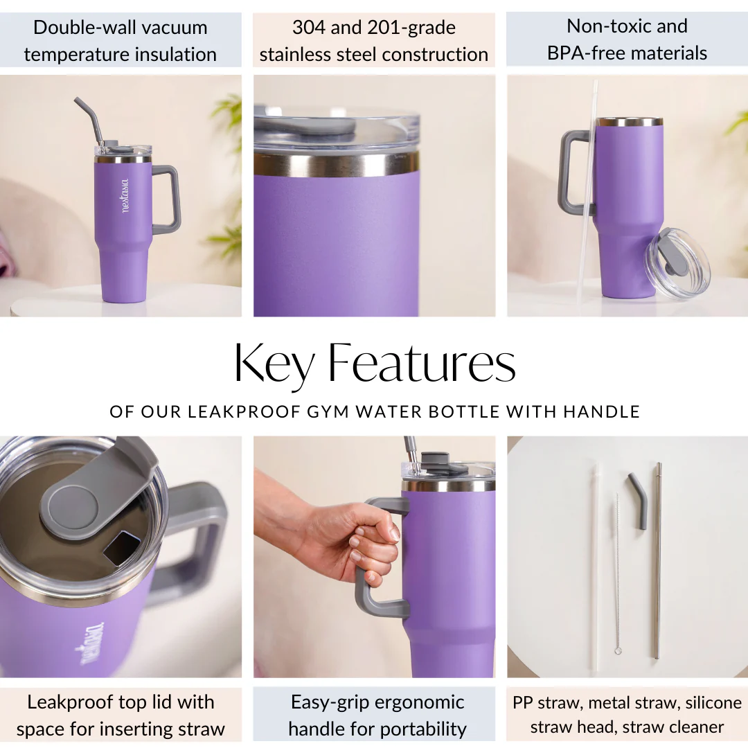 Leakproof Gym Travel Sipper Bottle 1200ml - Image 5
