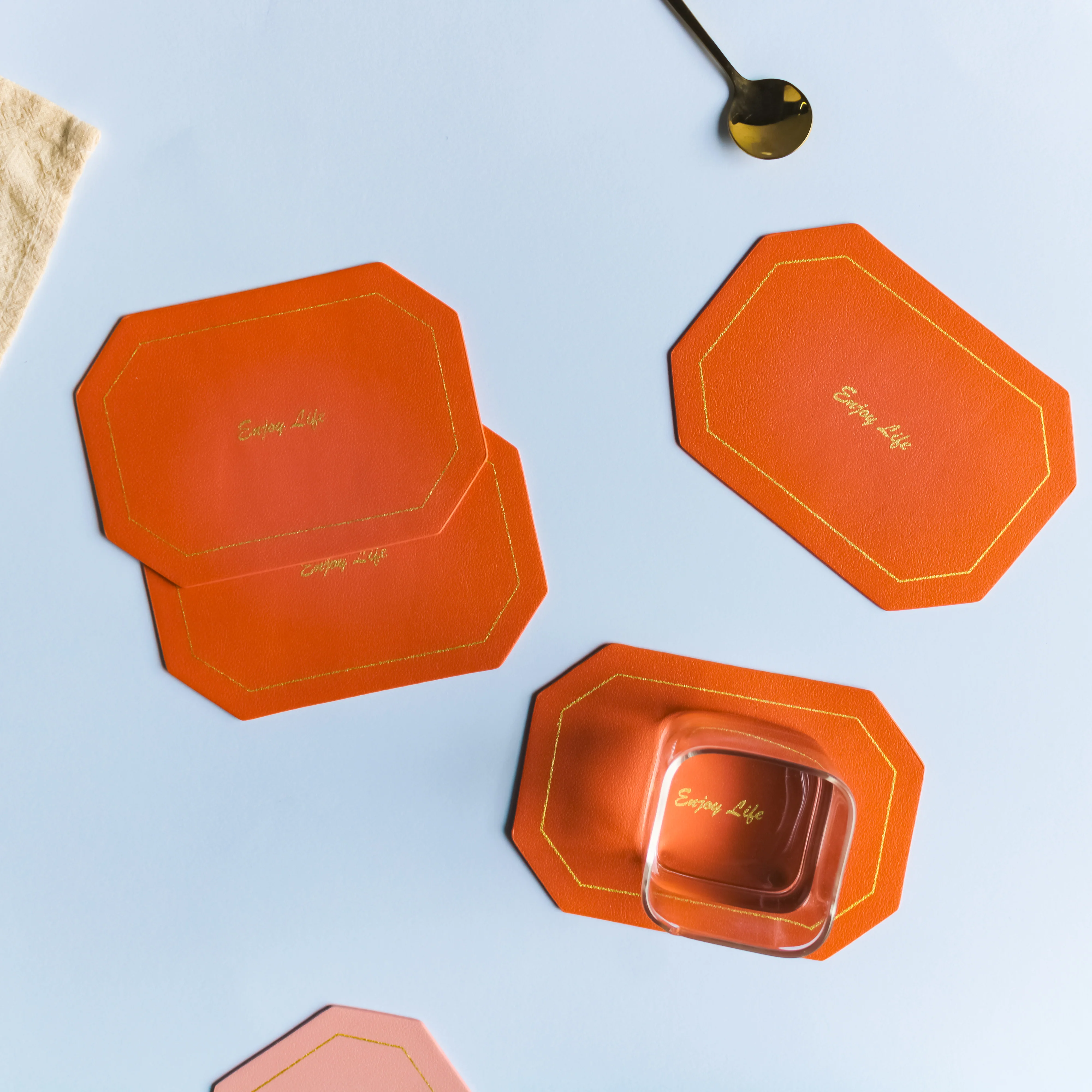 Leather Coaster Set of 4 - Image 3
