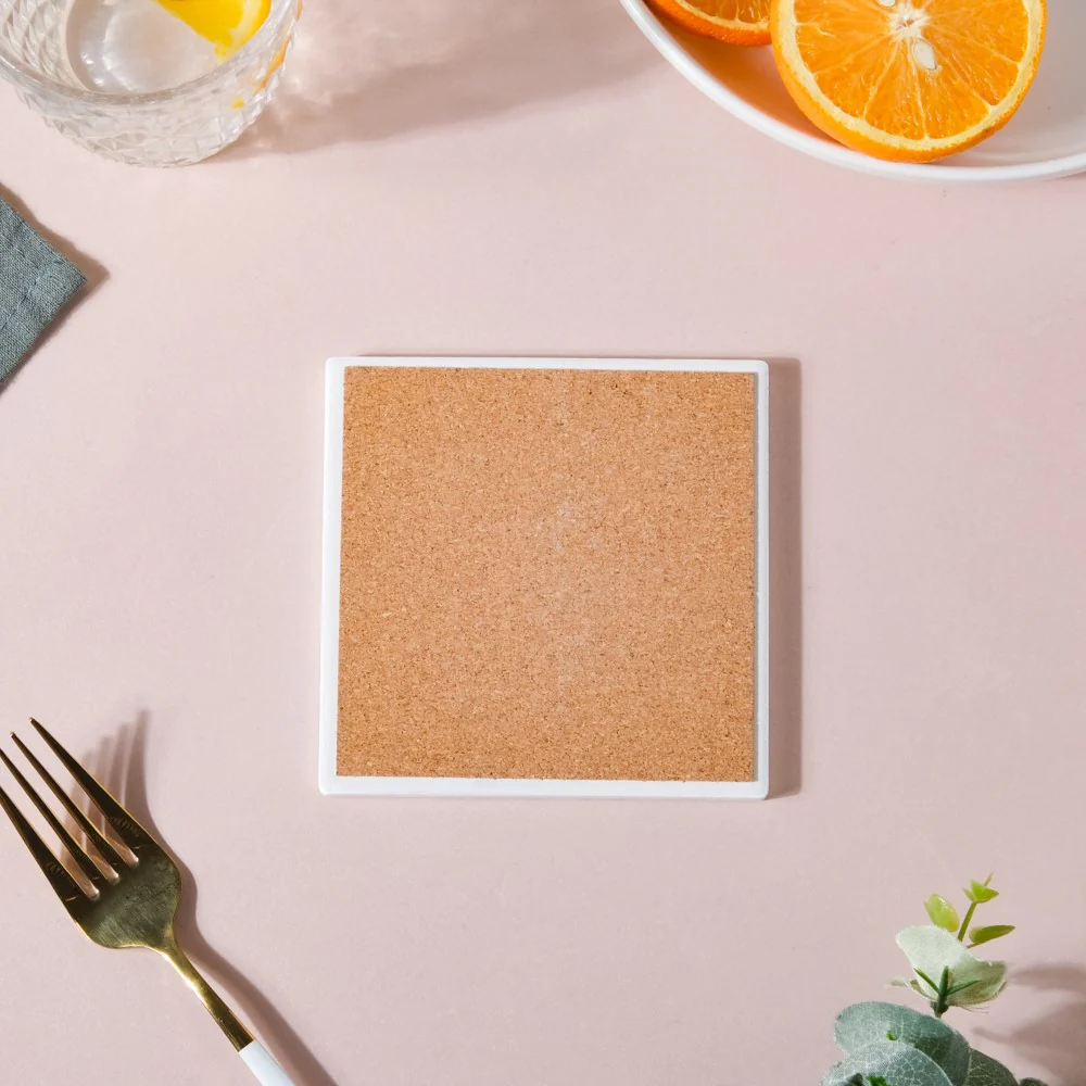 Lemon Matte Ceramic Square Tile Coaster Set Of 4 - Image 6