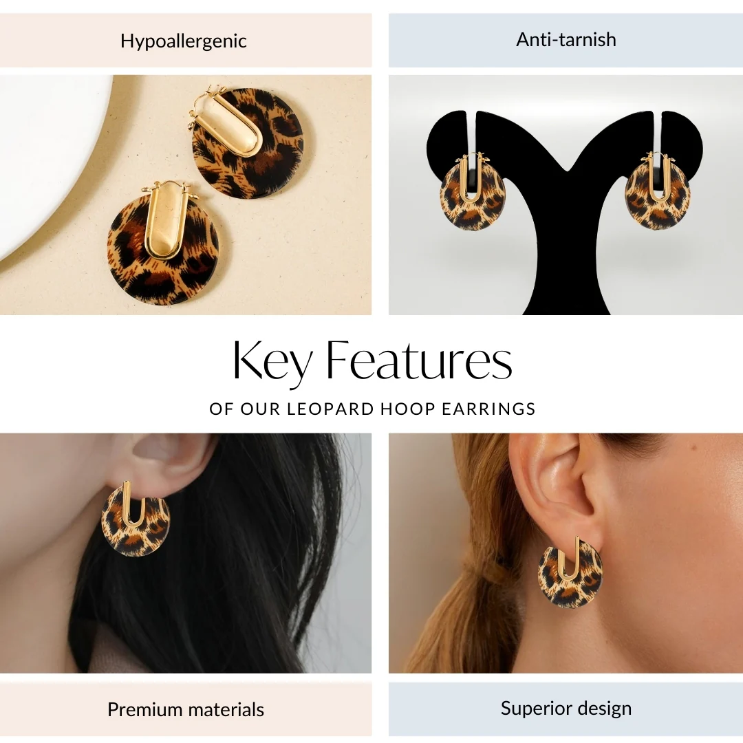 Leopard Hoop Earrings - Image 5