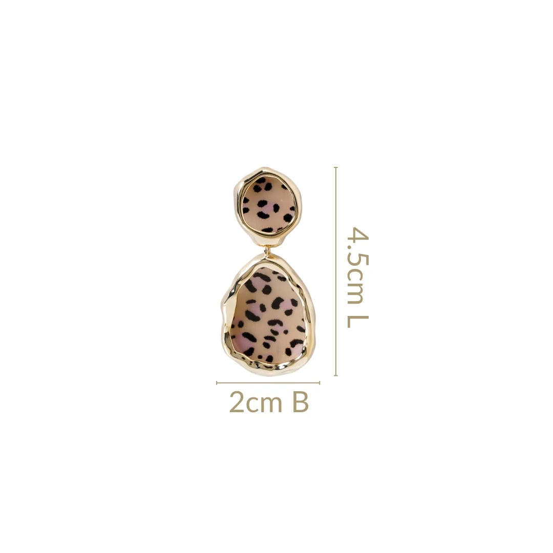 Leopard Print Dangler Earrings - Image 3