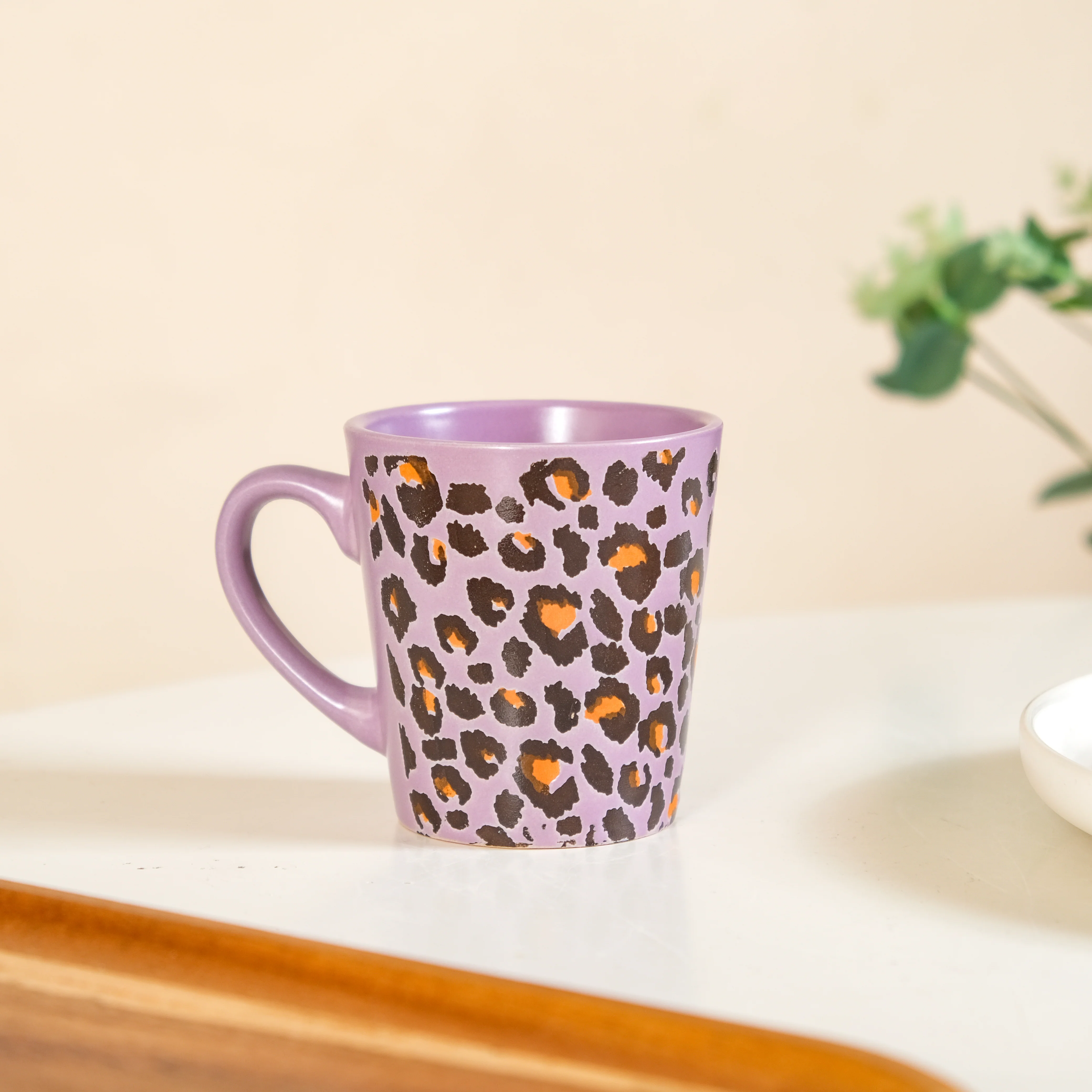 Leopard Print Mug Lilac Set Of 6 220ml - Image 3