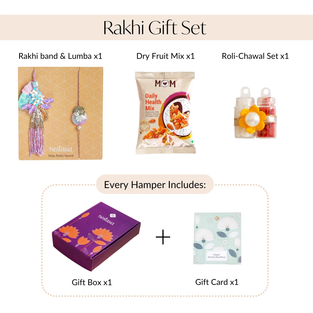 Lilac Bloom Rakhi Lumba Set - Image 4