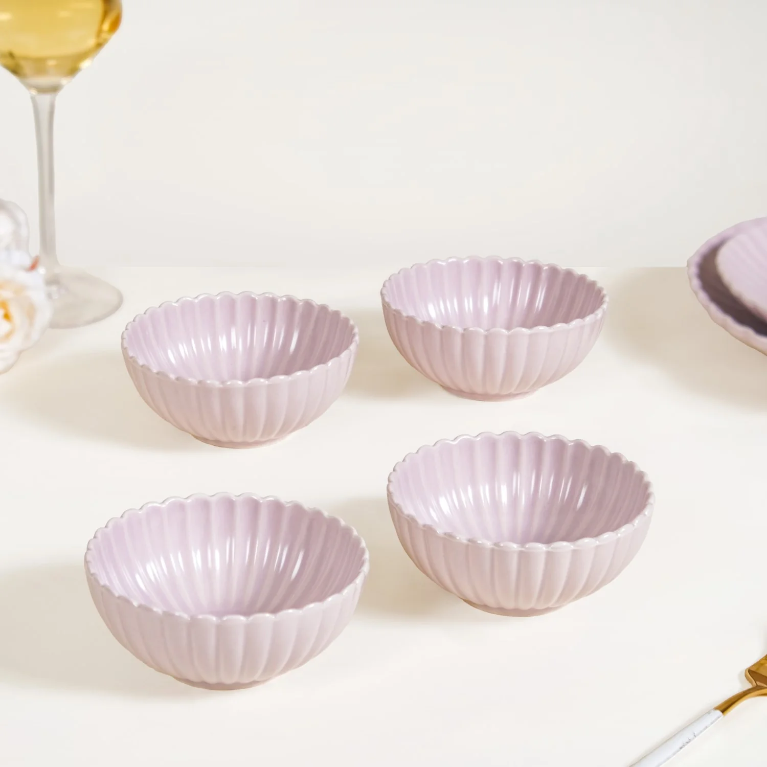 Lilac Scallop Side Bowls Set Of 4 250ml - Image 9