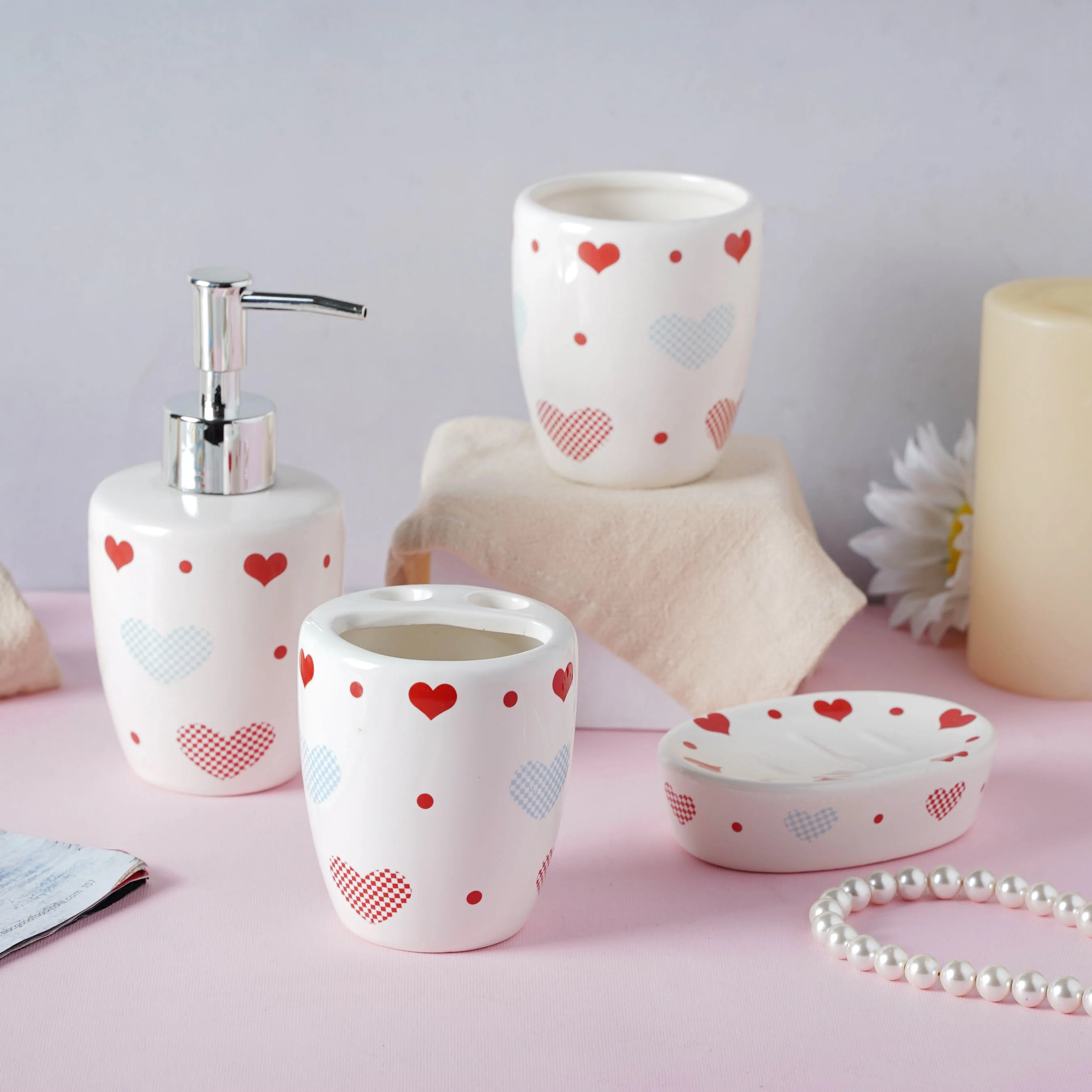 Little Hearts Ceramic Bath Set - Image 3