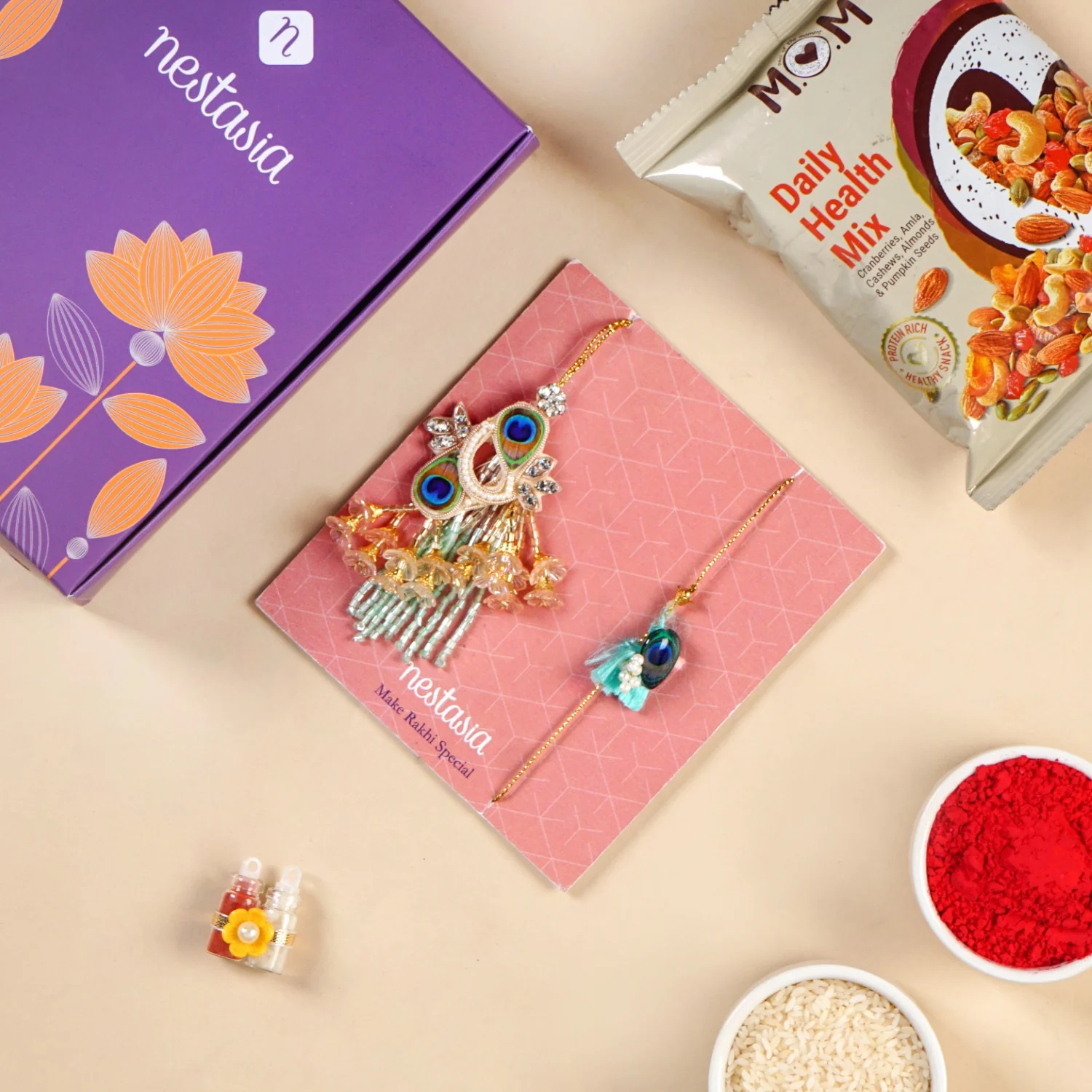 Little Hearts Rakhi Gift Hamper For  Bhaiya And Bhabhi - Image 2