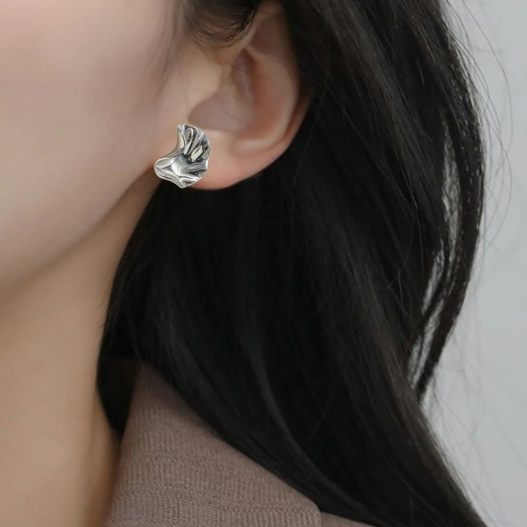 Little Miss Ginkgo Earrings Silver - Image 5
