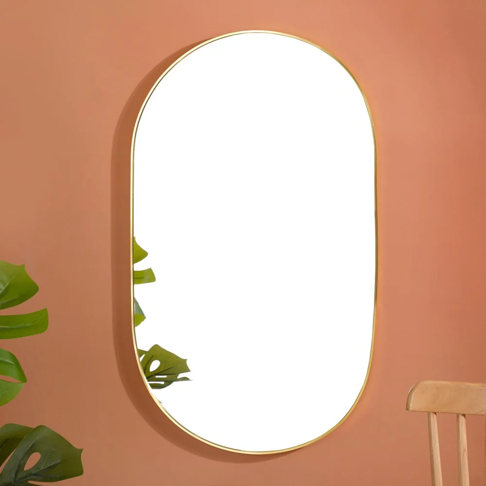 Living Room Oval Mirror Gold Large - Image 8