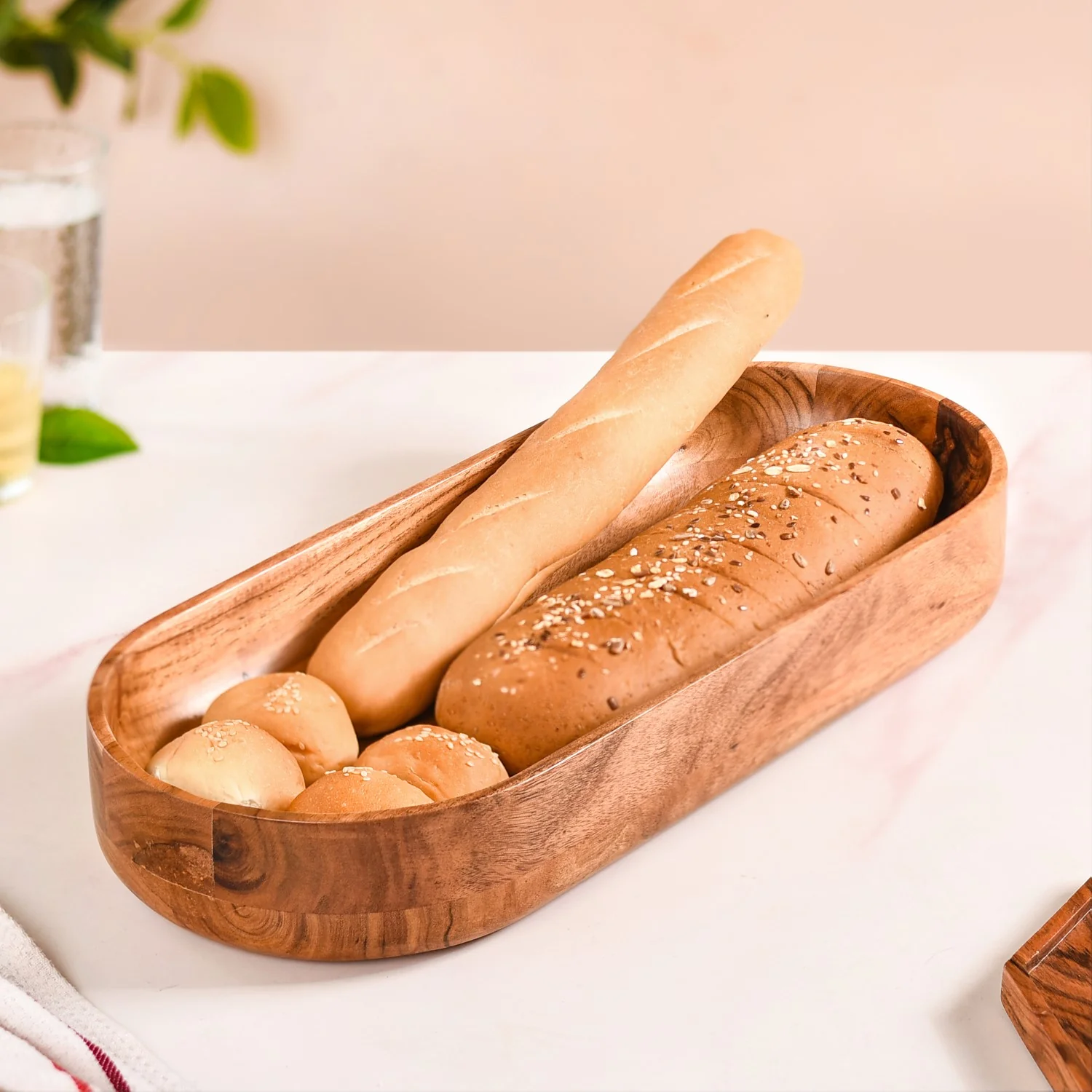 Long Acacia Wooden Platter For Centrepiece 19 Inch - Image 3