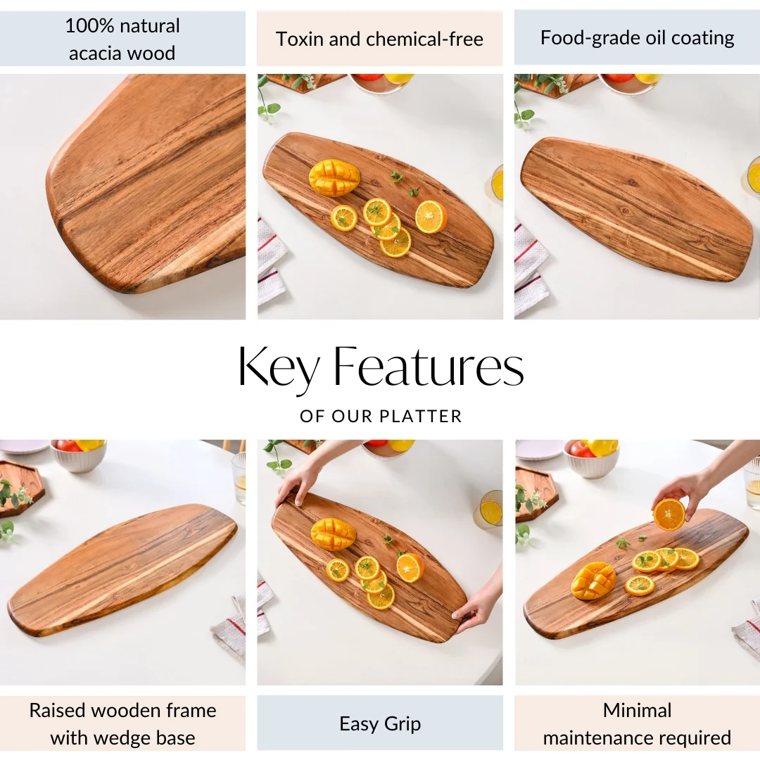 Long Organic Wooden Platter - Image 3