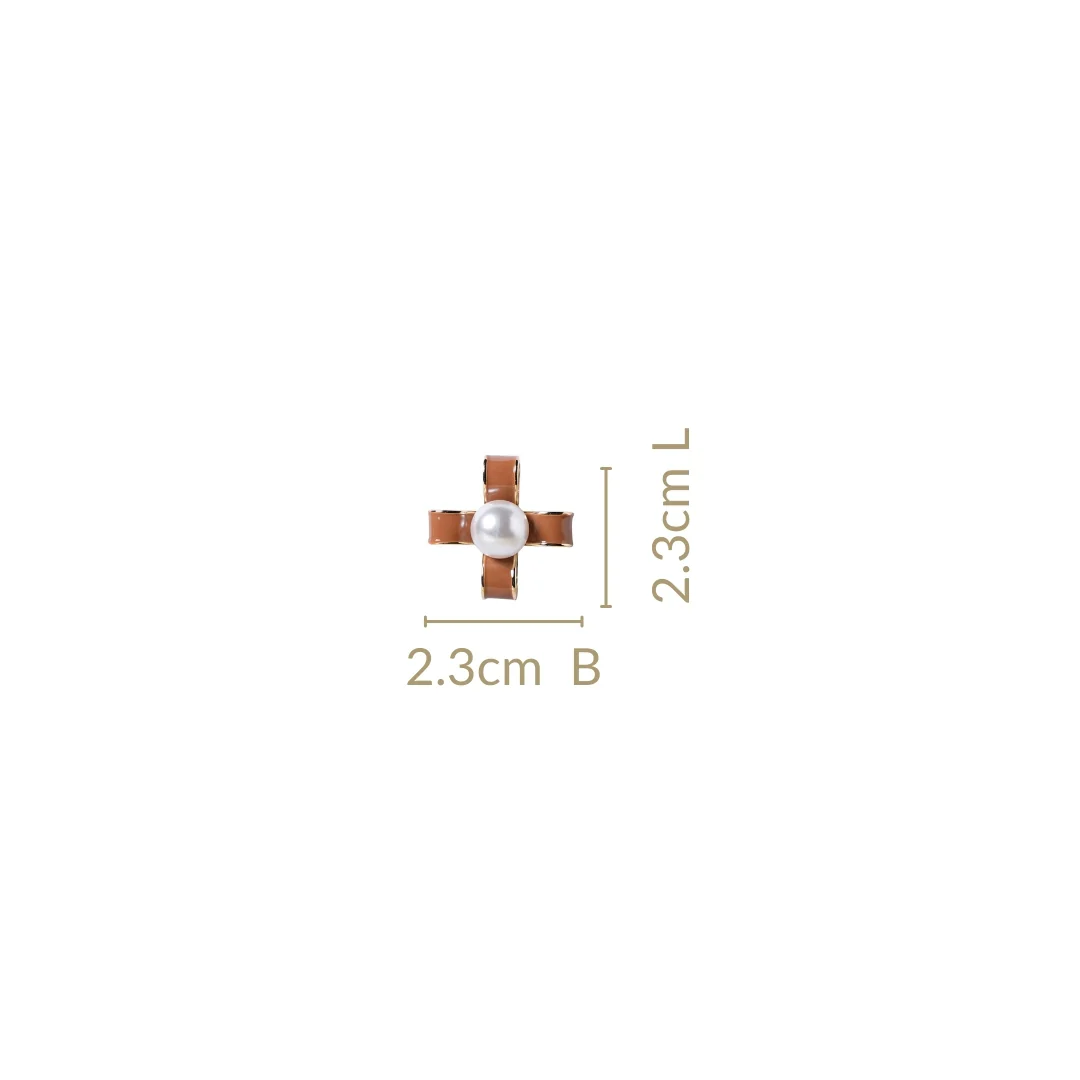 Looped Brown Pearl Studs - Image 3