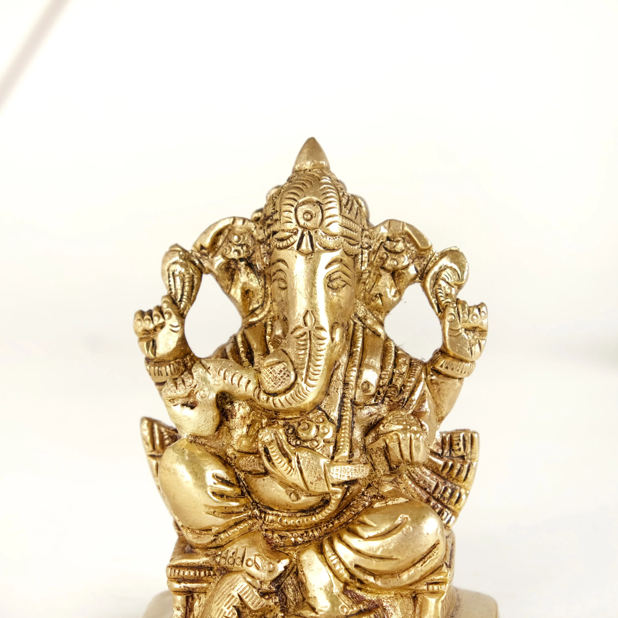 Lord Ganesh Pure Brass Statue For Puja Room 9cm - Image 7