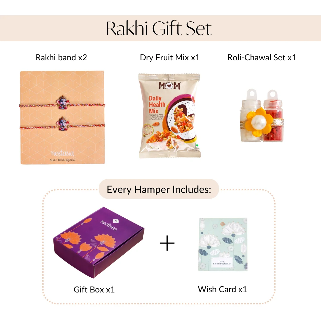 Lord Ganesha Set Of 2 Rakhi - Image 4