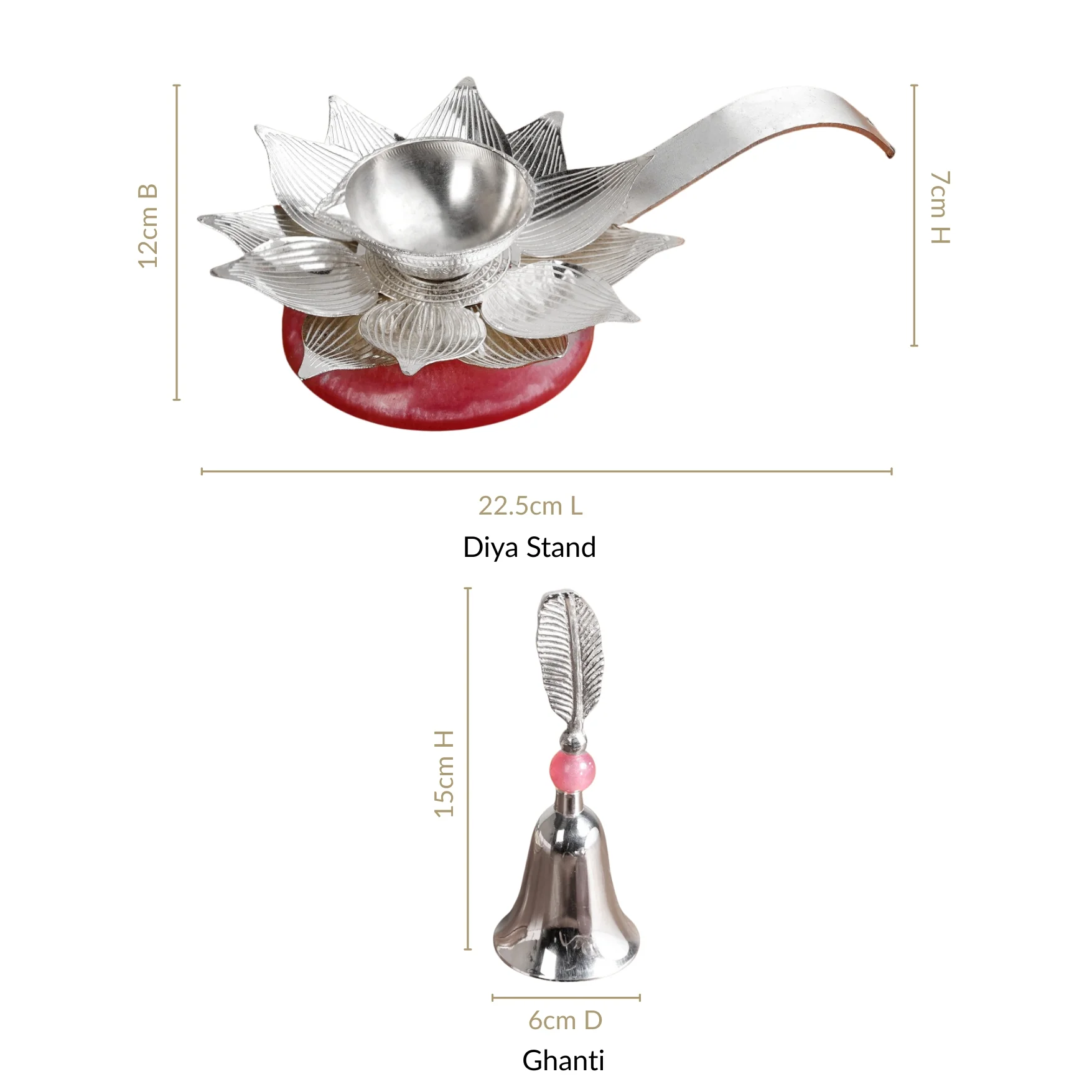 Lotus Diya And Ghanti Set - Image 3
