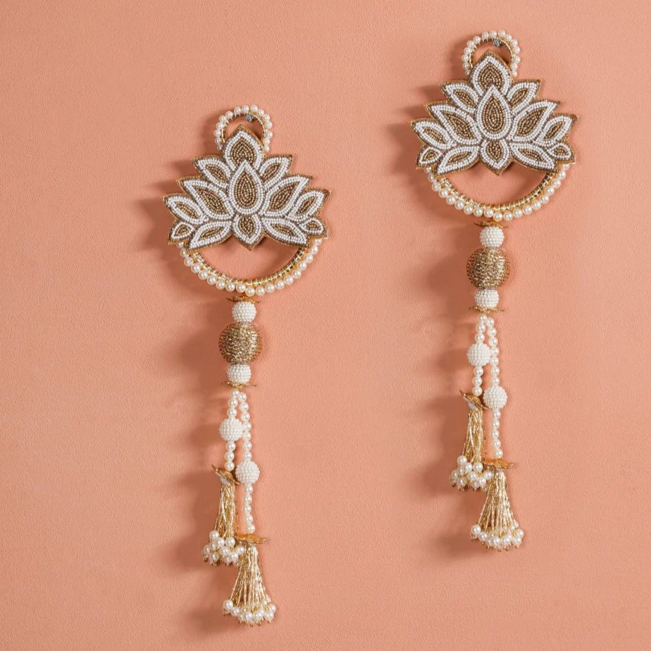 Lotus Door Hanging Set of 2 White