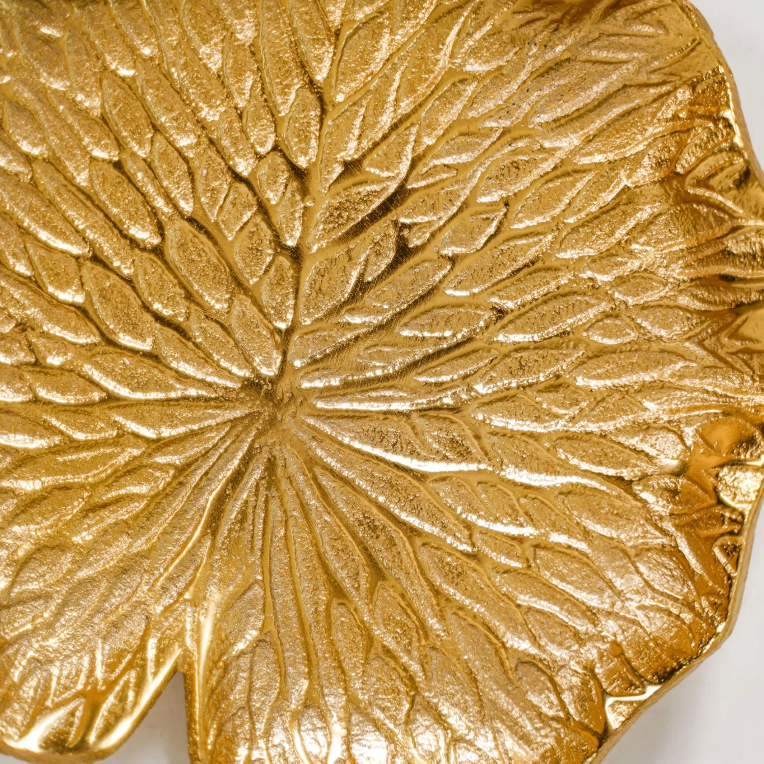 Lotus Leaf Metal Trinket Tray Gold Set Of 2 - Image 7