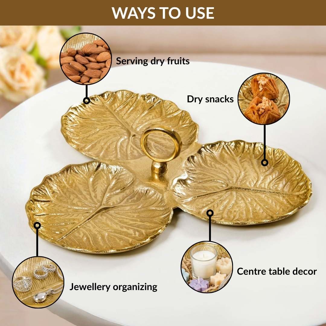 Lotus Leaf Trio Platter Gold - Image 7