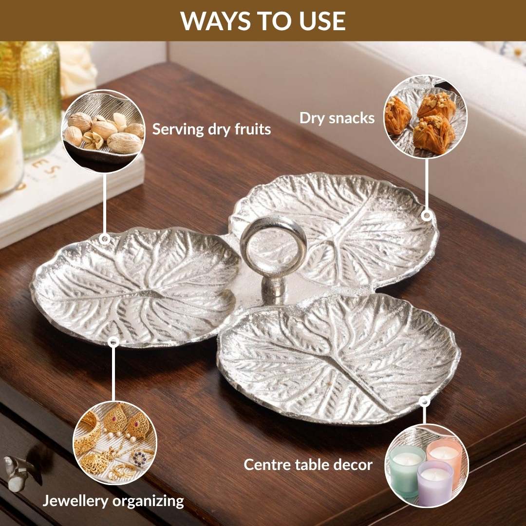 Lotus Leaf Trio Platter Silver - Image 6