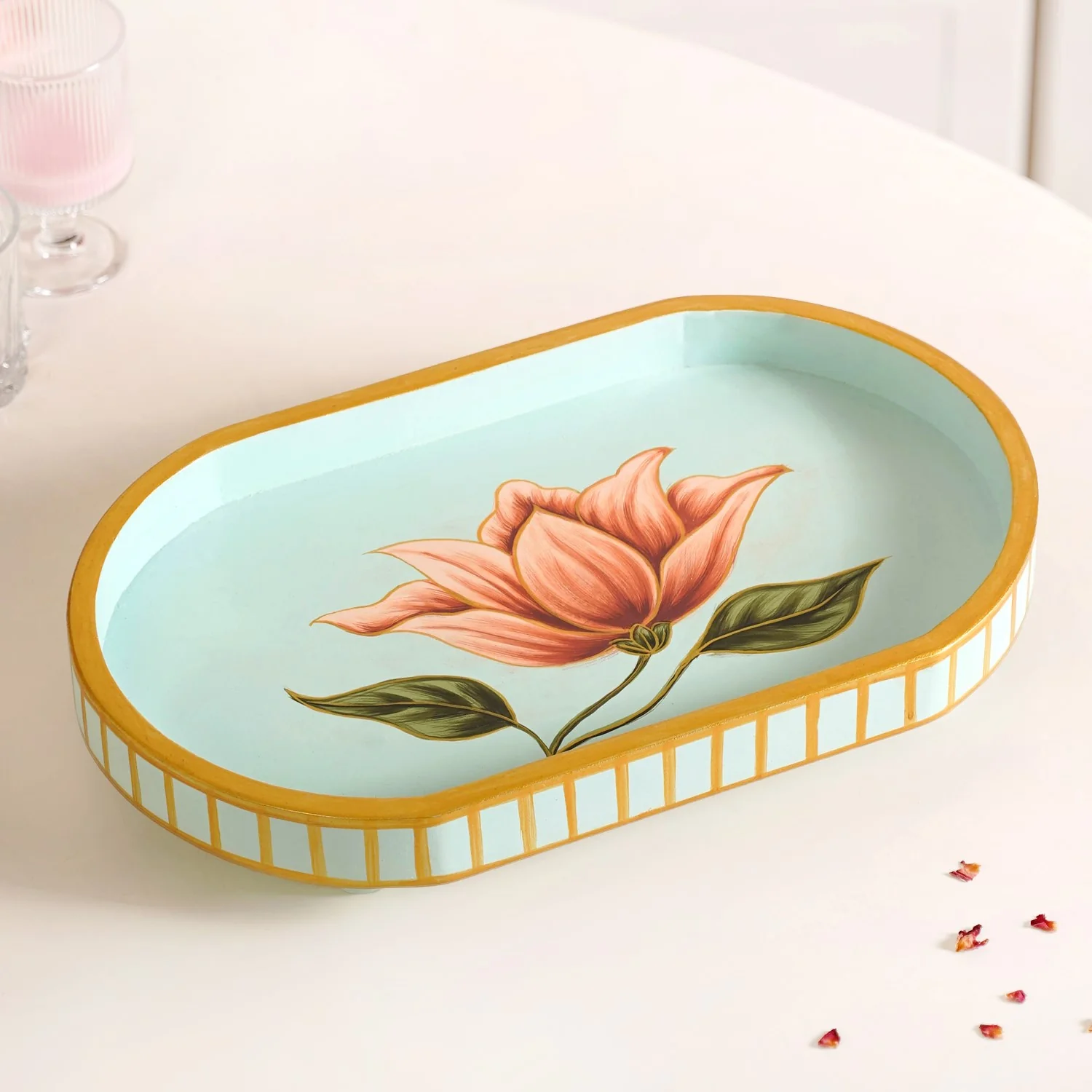 Lotus Royale Hand Painted Capsule Tray