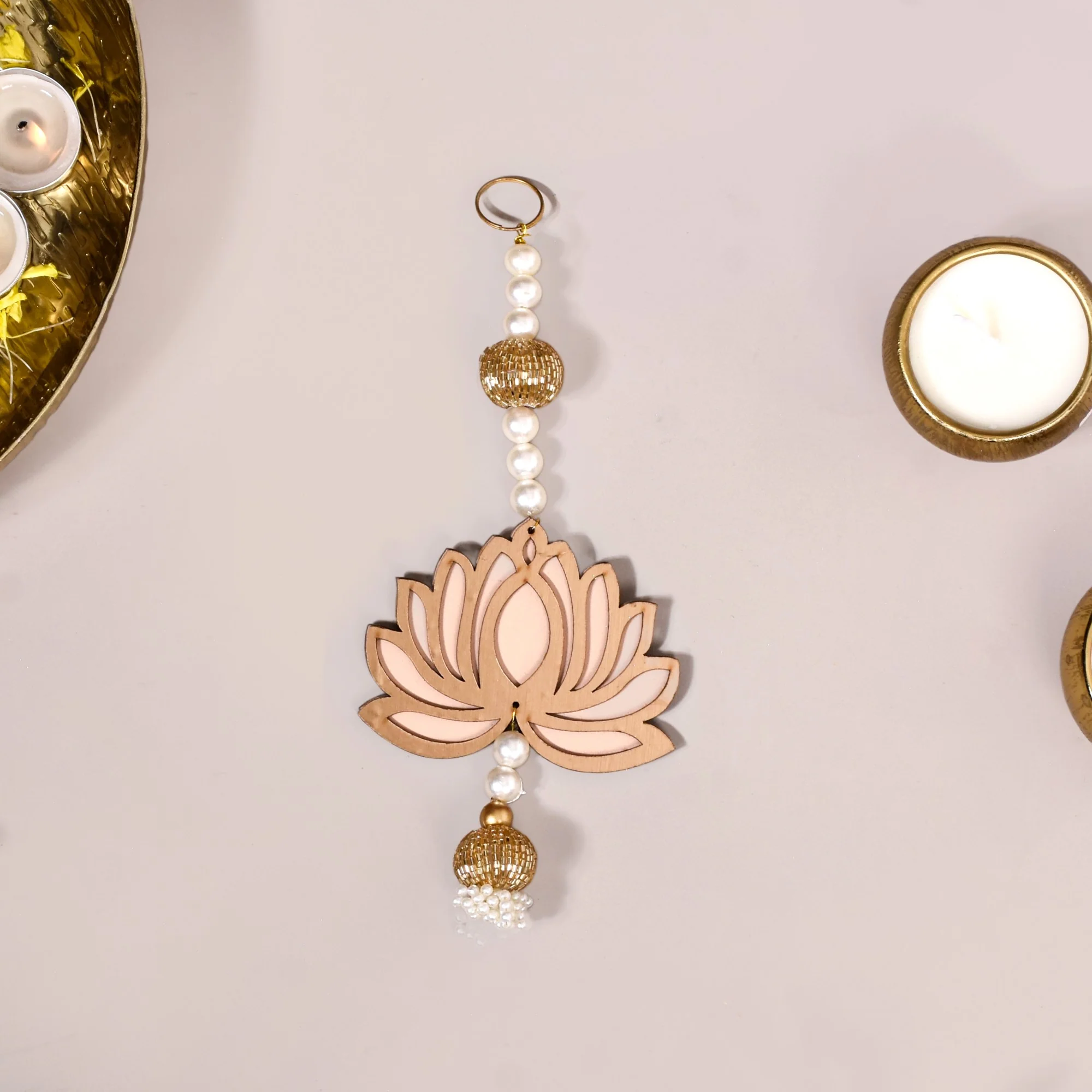 Lotus Wooden Wall Hangings Set Of 8 - Image 2