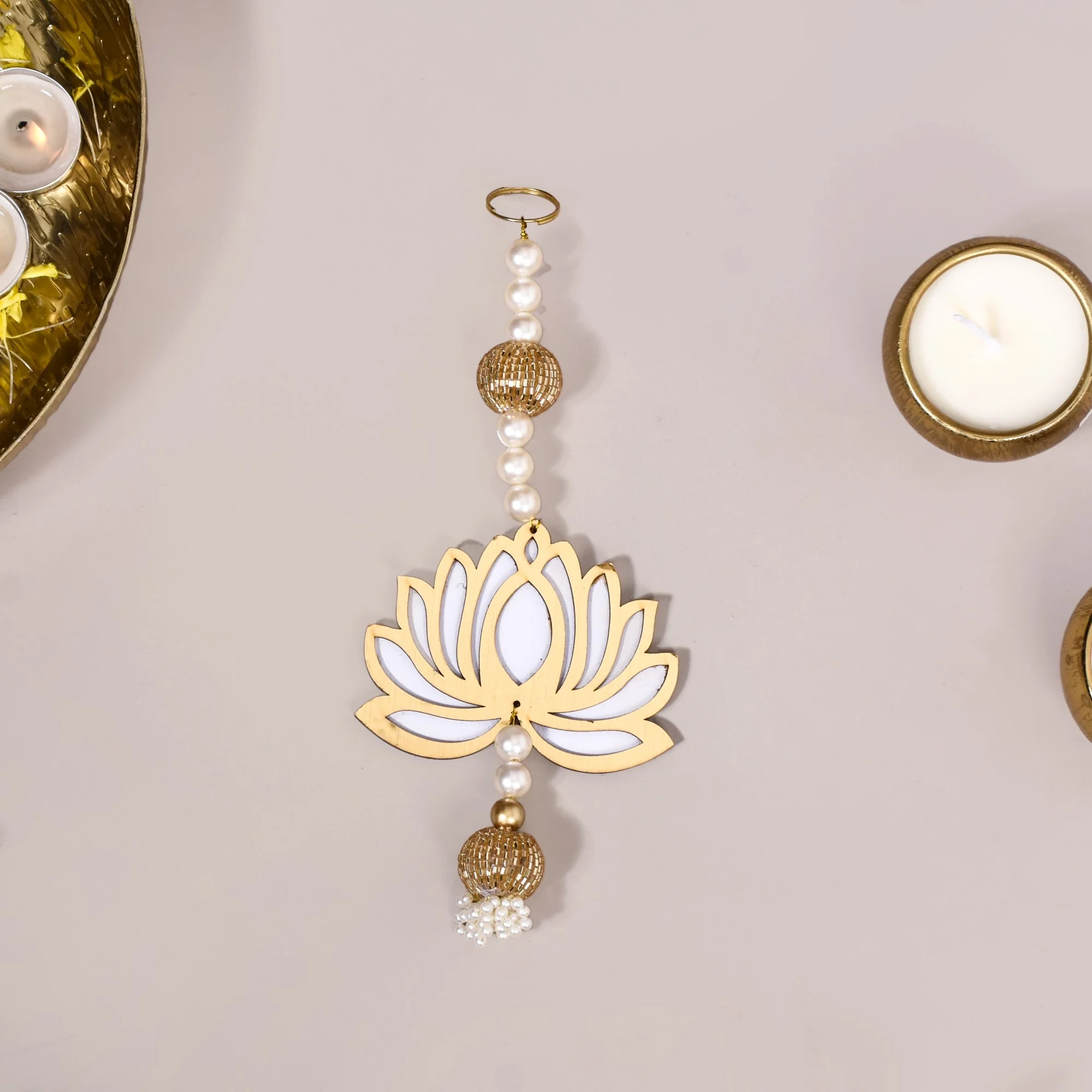 Lotus Wooden Wall Hangings Set Of 8 - Image 8