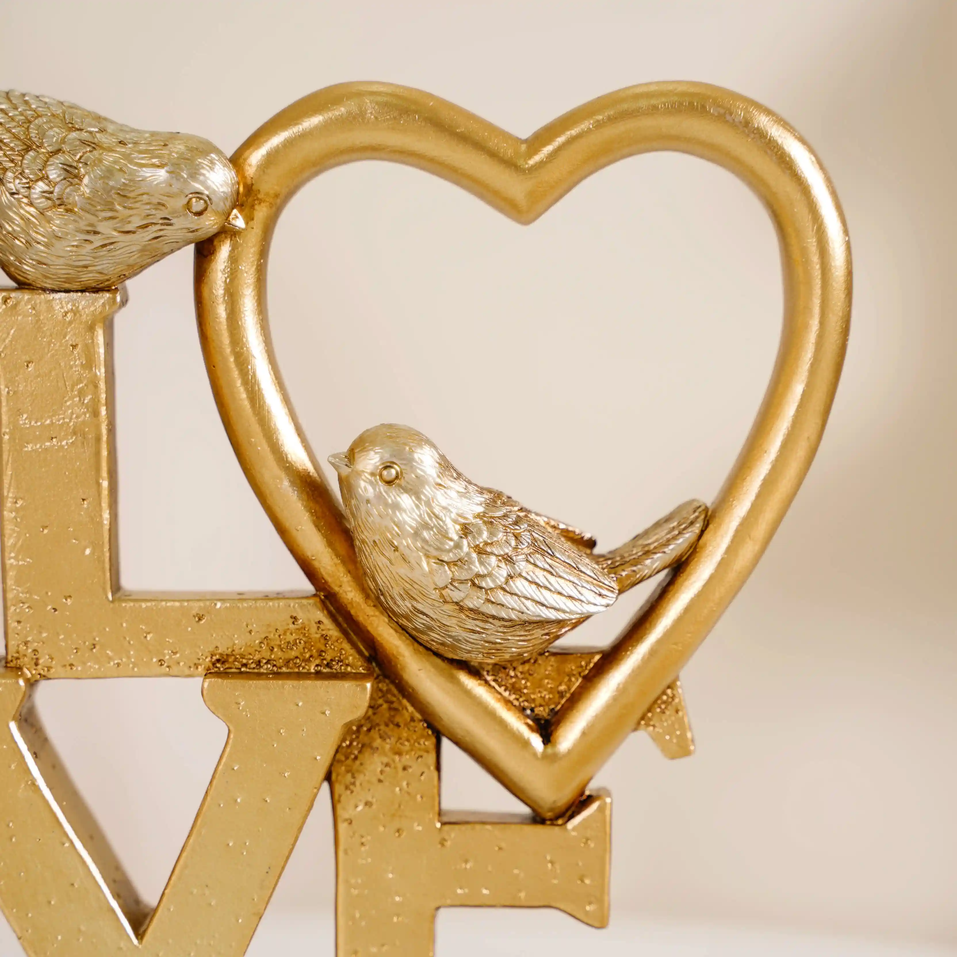 Love Birds Table Showpiece Gold - Image 5