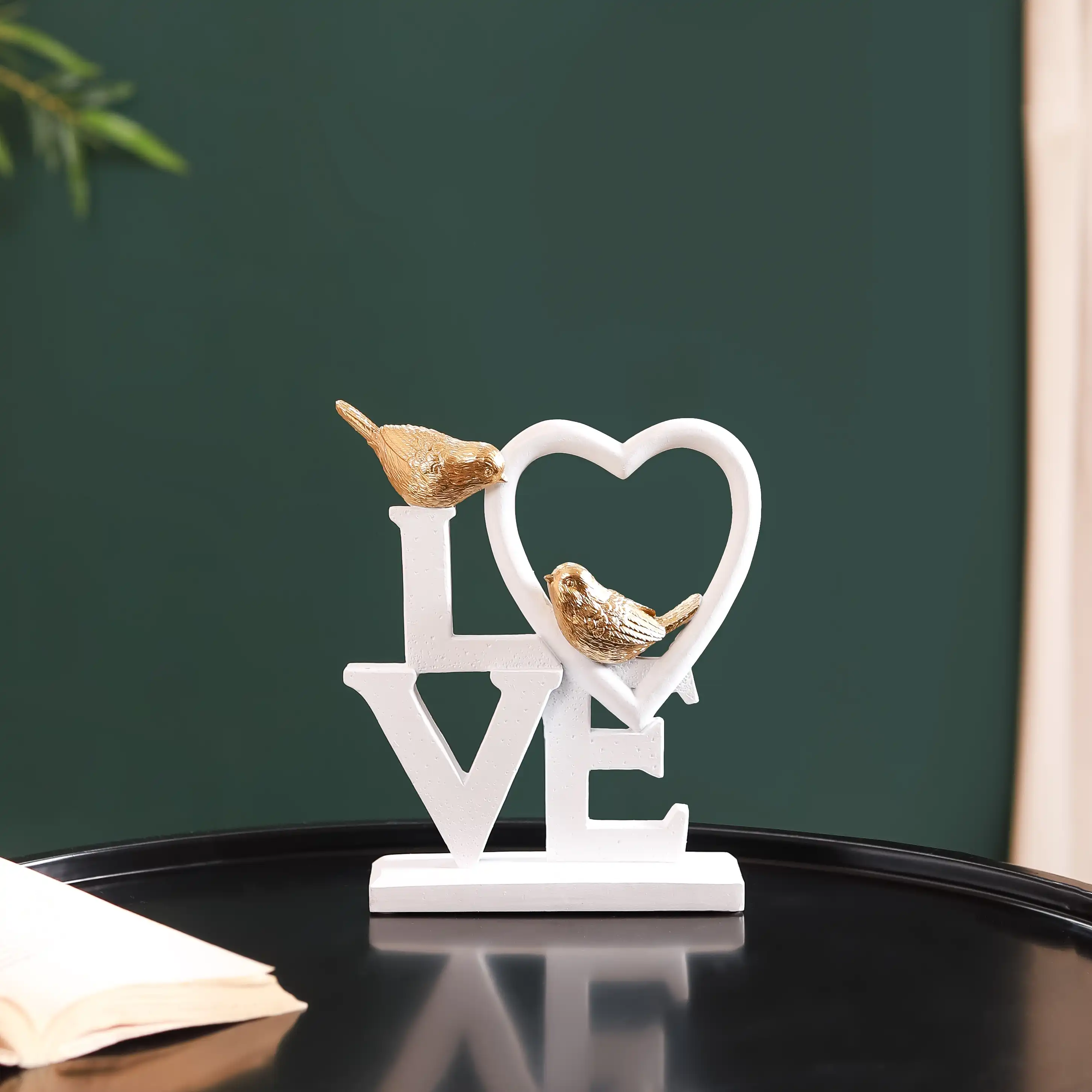 White Love Birds Showpiece