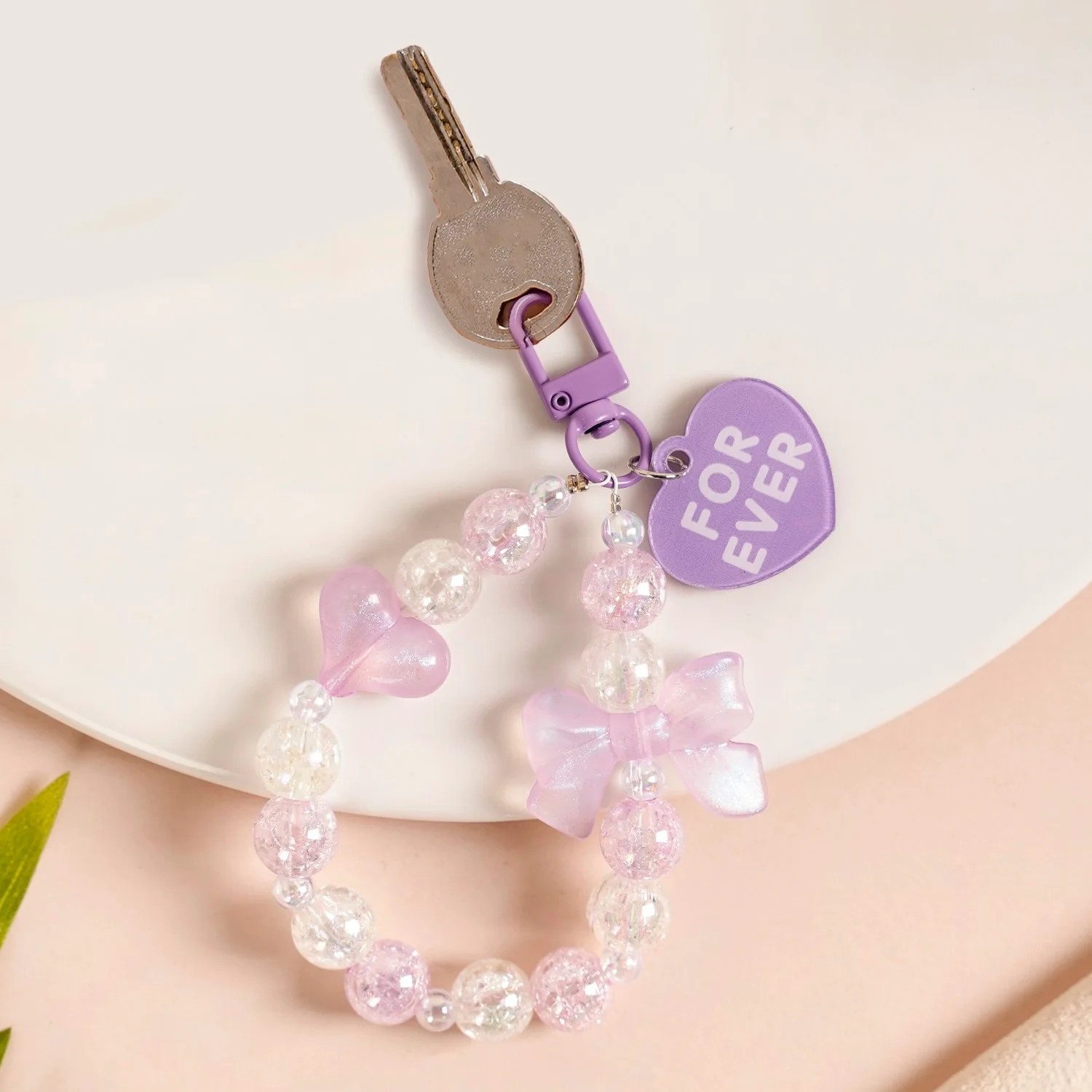 Love Forever Lavender Charm Keychain - Image 3