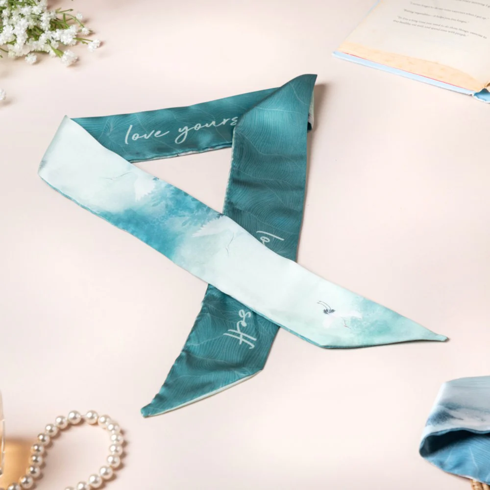 Love Yourself Satin Skinny Scarf Set Of 2 38 Inch - Image 13