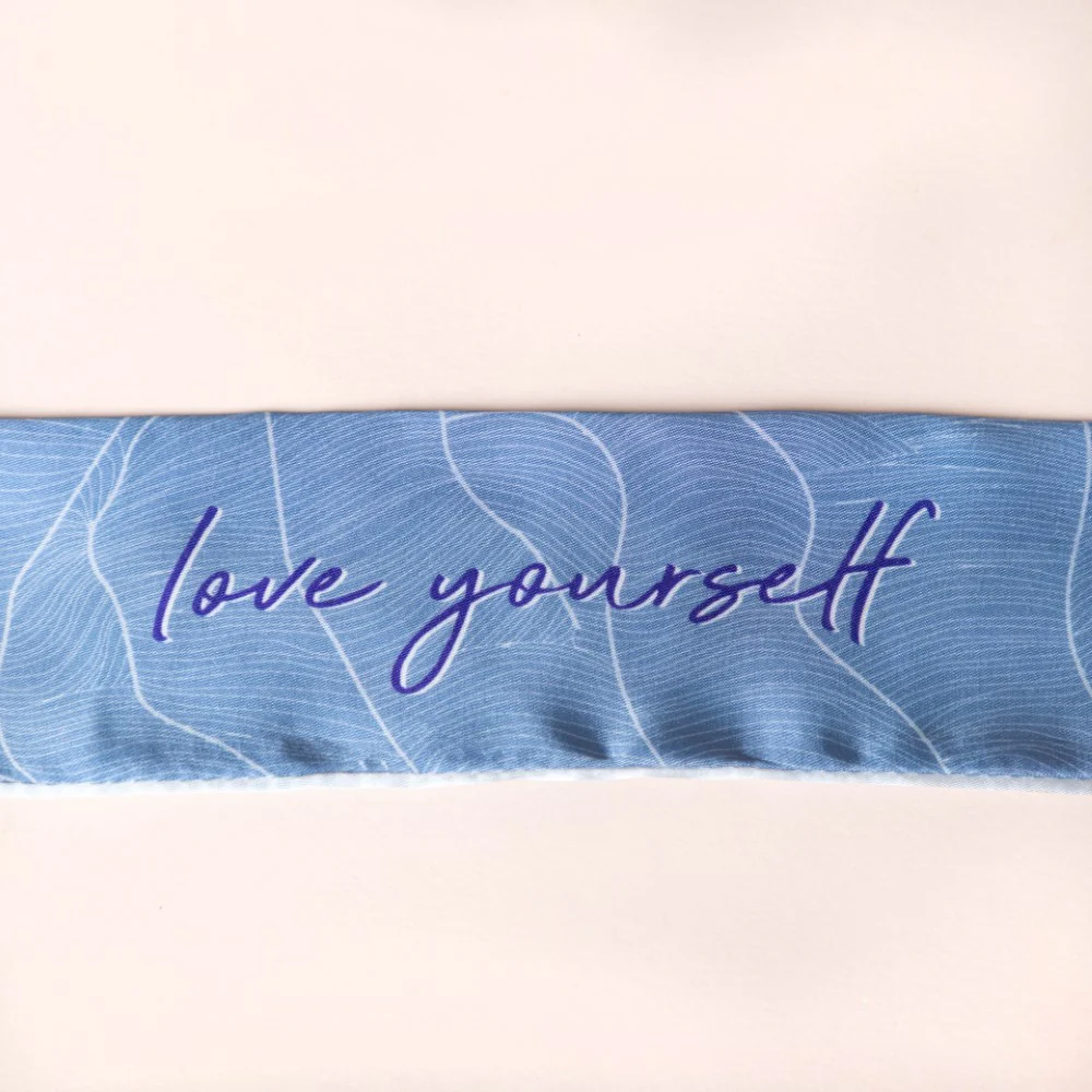 Love Yourself Satin Skinny Scarf Set Of 2 38 Inch - Image 3