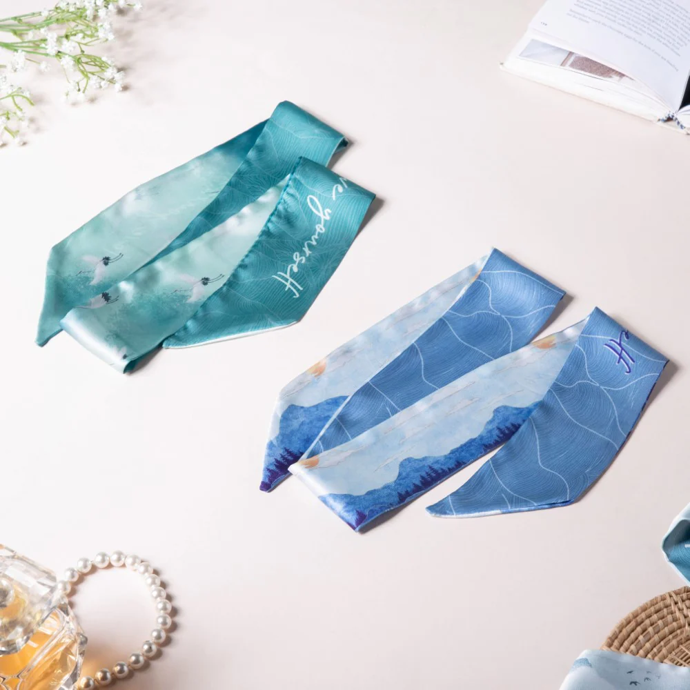 Love Yourself Satin Skinny Scarf Set Of 2 38 Inch - Image 9