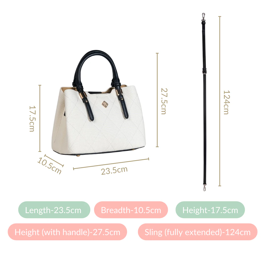 Luma Black And White Handbag - Image 5