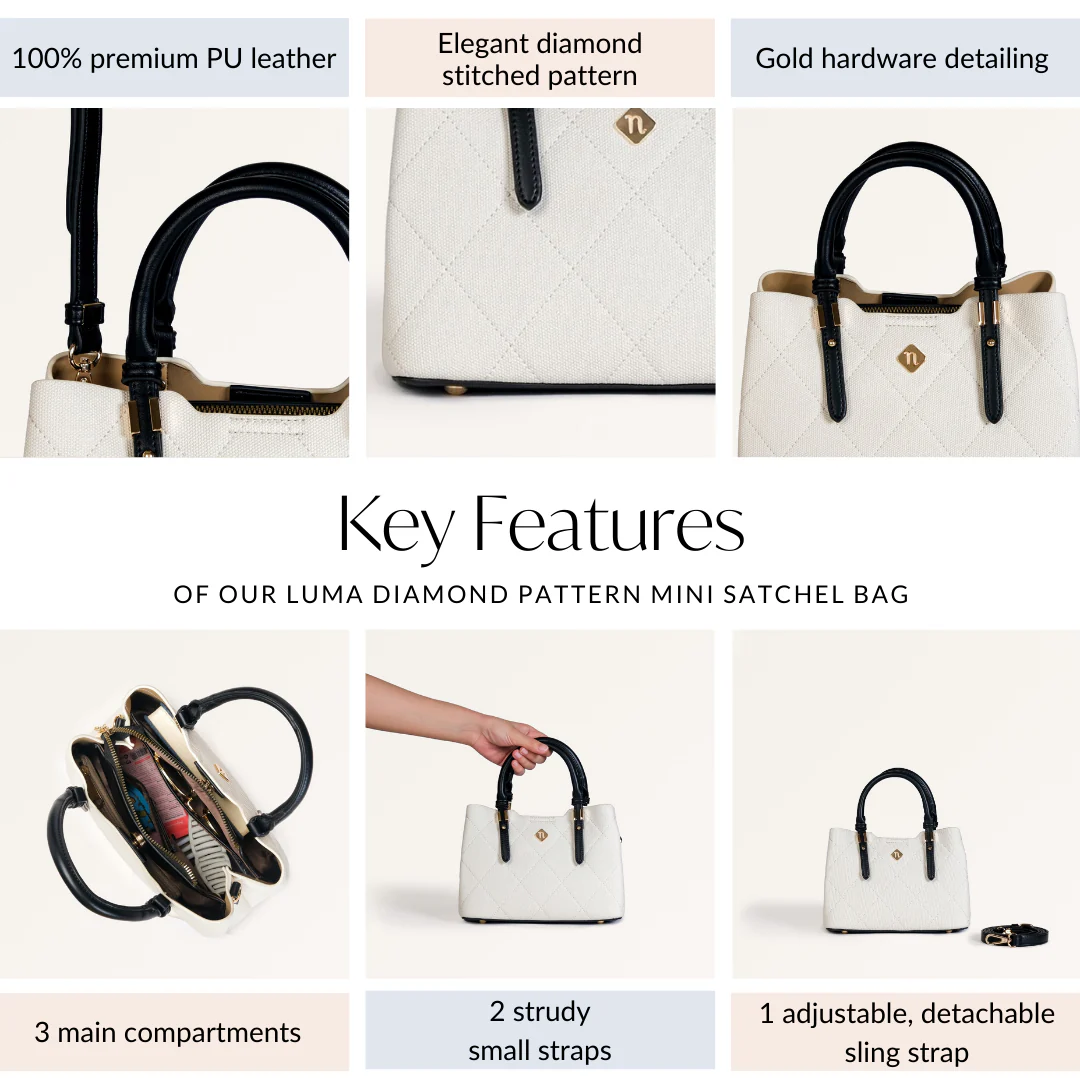 Luma Black And White Handbag - Image 6