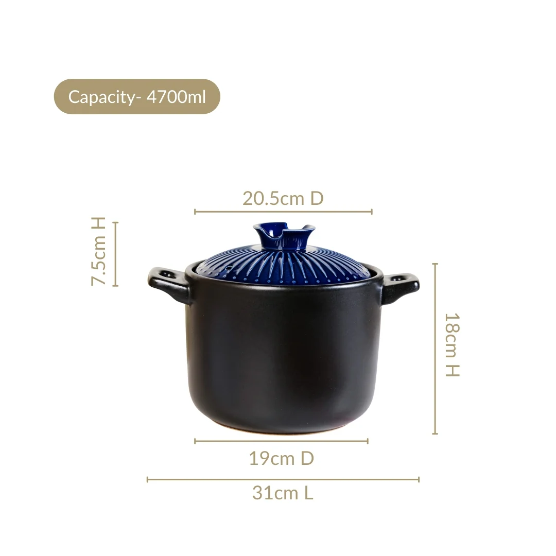 Lumea Cooking Pot With Lid Blue 4700ml - Image 3