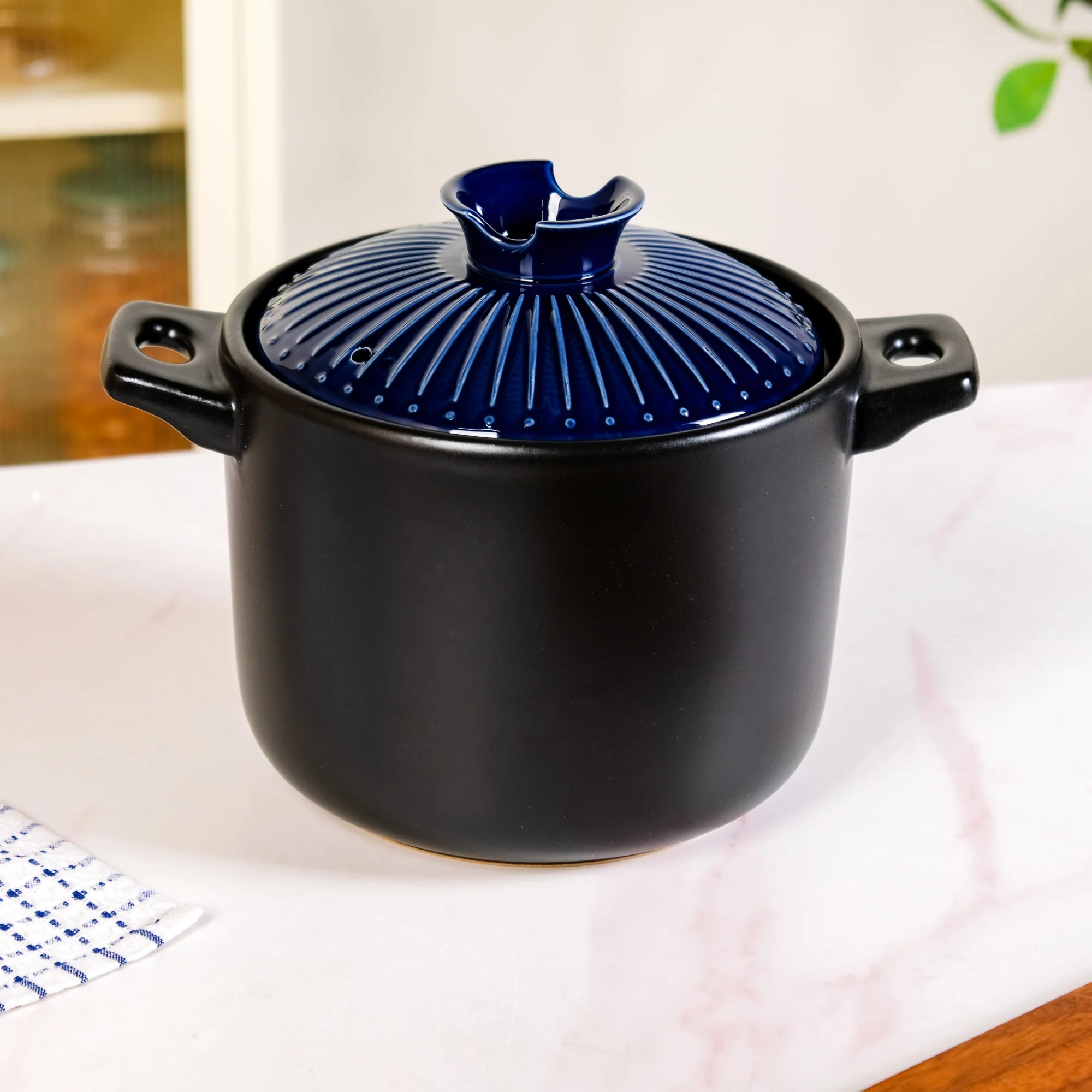 Lumea Cooking Pot With Lid Blue 4700ml - Image 9