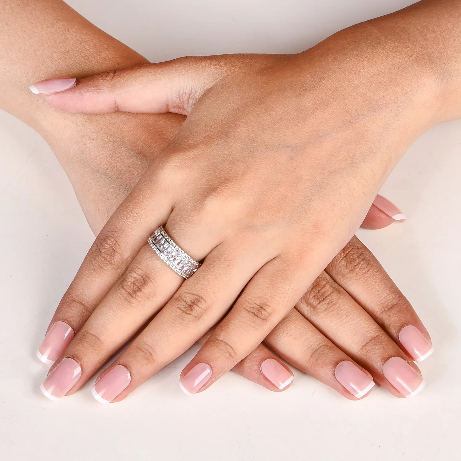 Luminous Cascade Silver Band Ring - Image 2