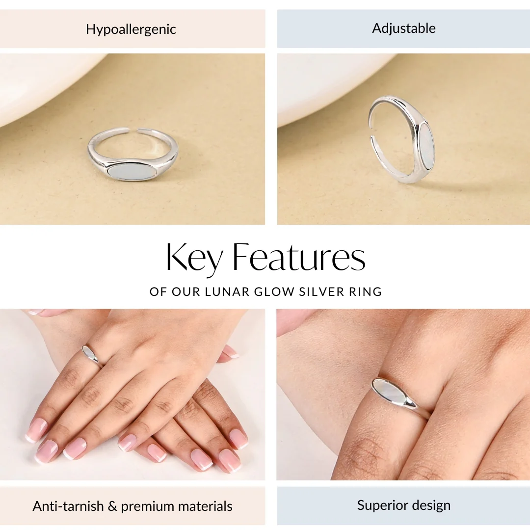 Lunar Glow Silver Ring - Image 4