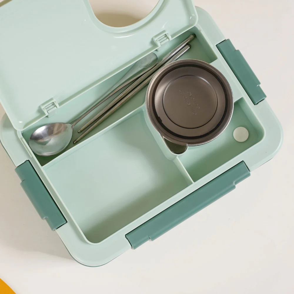 Lunch Box For Office Insulated 4 Compartment Green 1000ml - Image 20