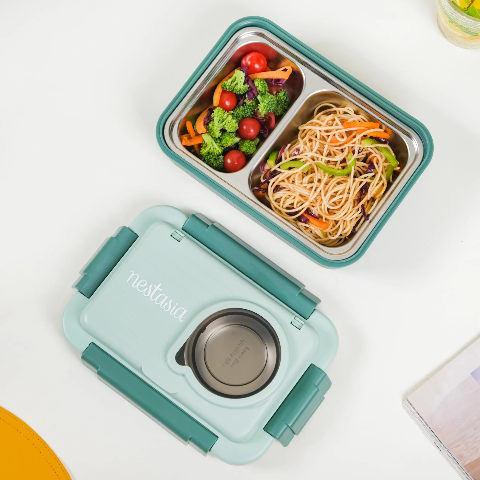 Lunch Box With 2 Sections Green 800ml - Image 14