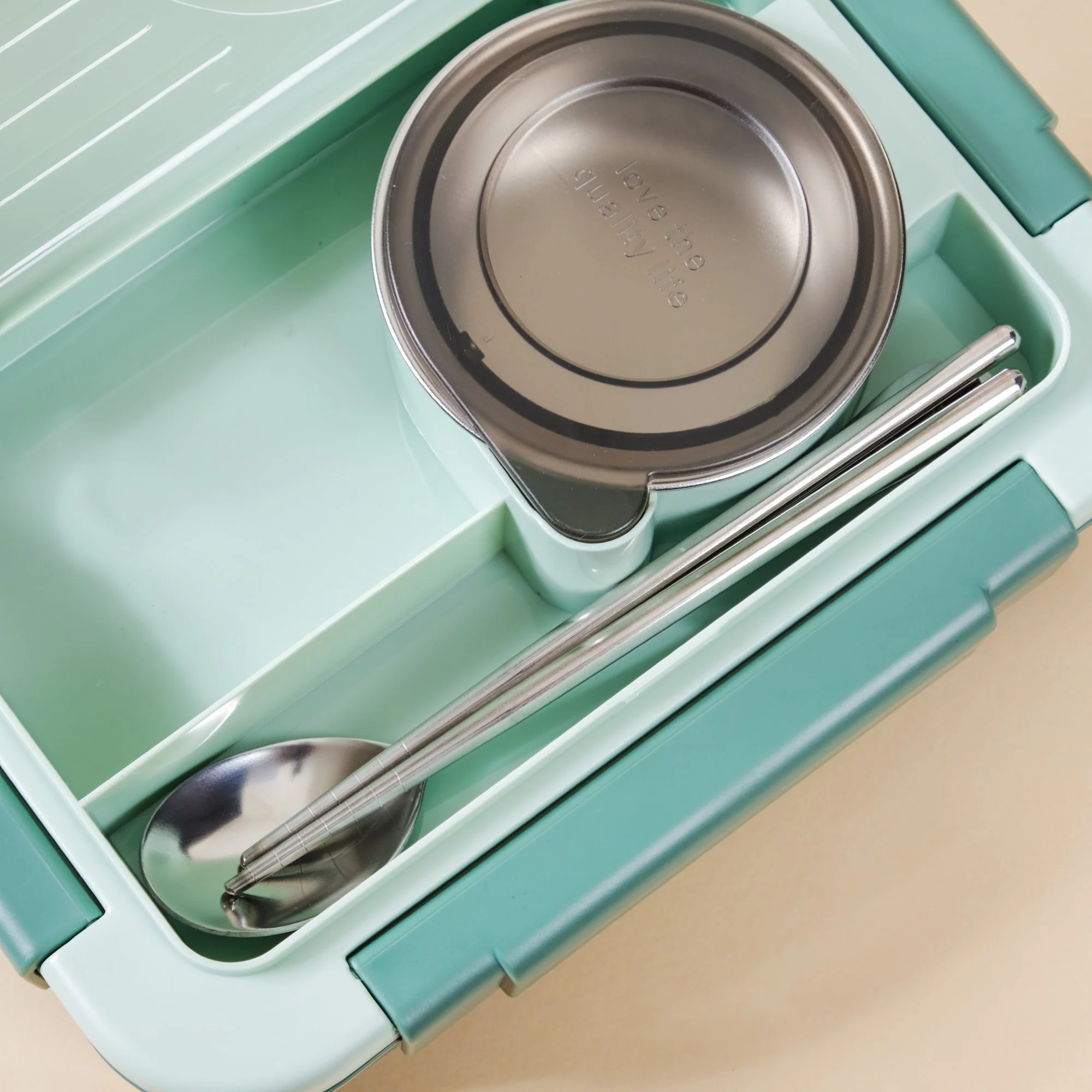 Lunch Box With 2 Sections Green 800ml - Image 29