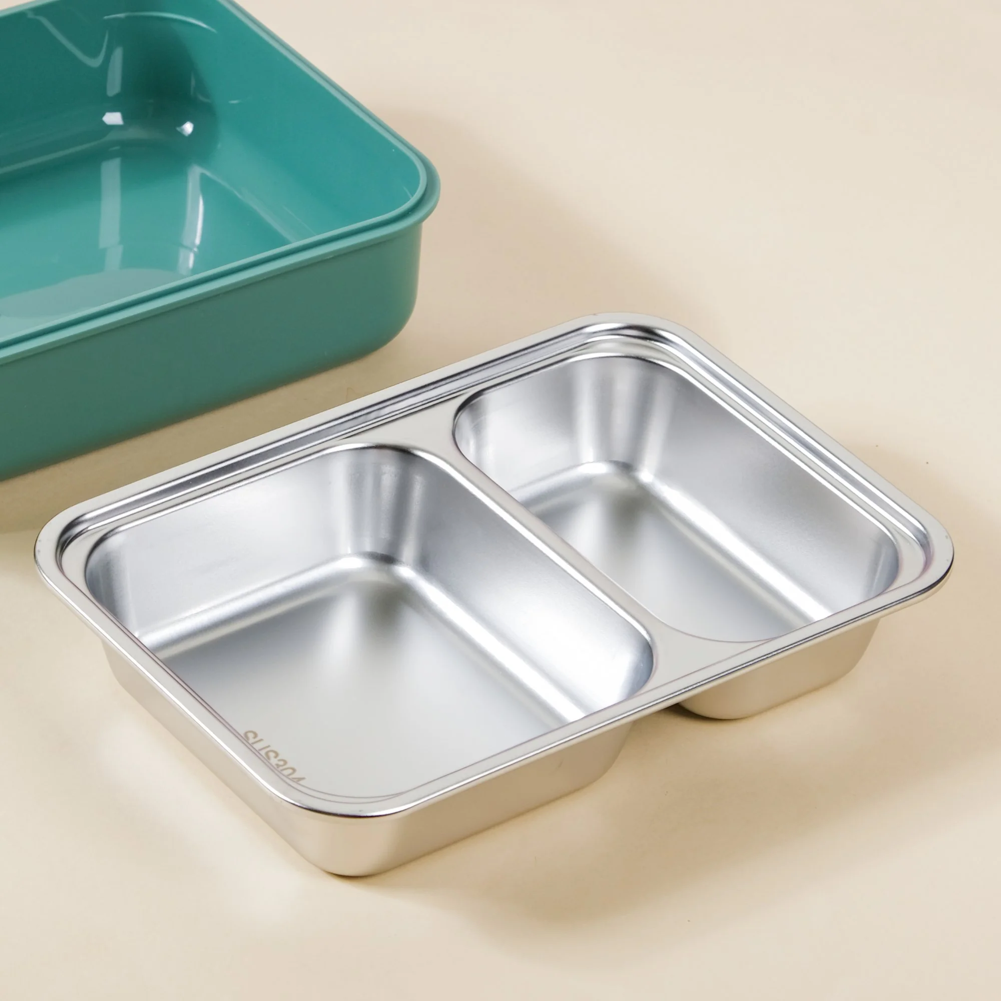 Lunch Box With 2 Sections Green 800ml - Image 30