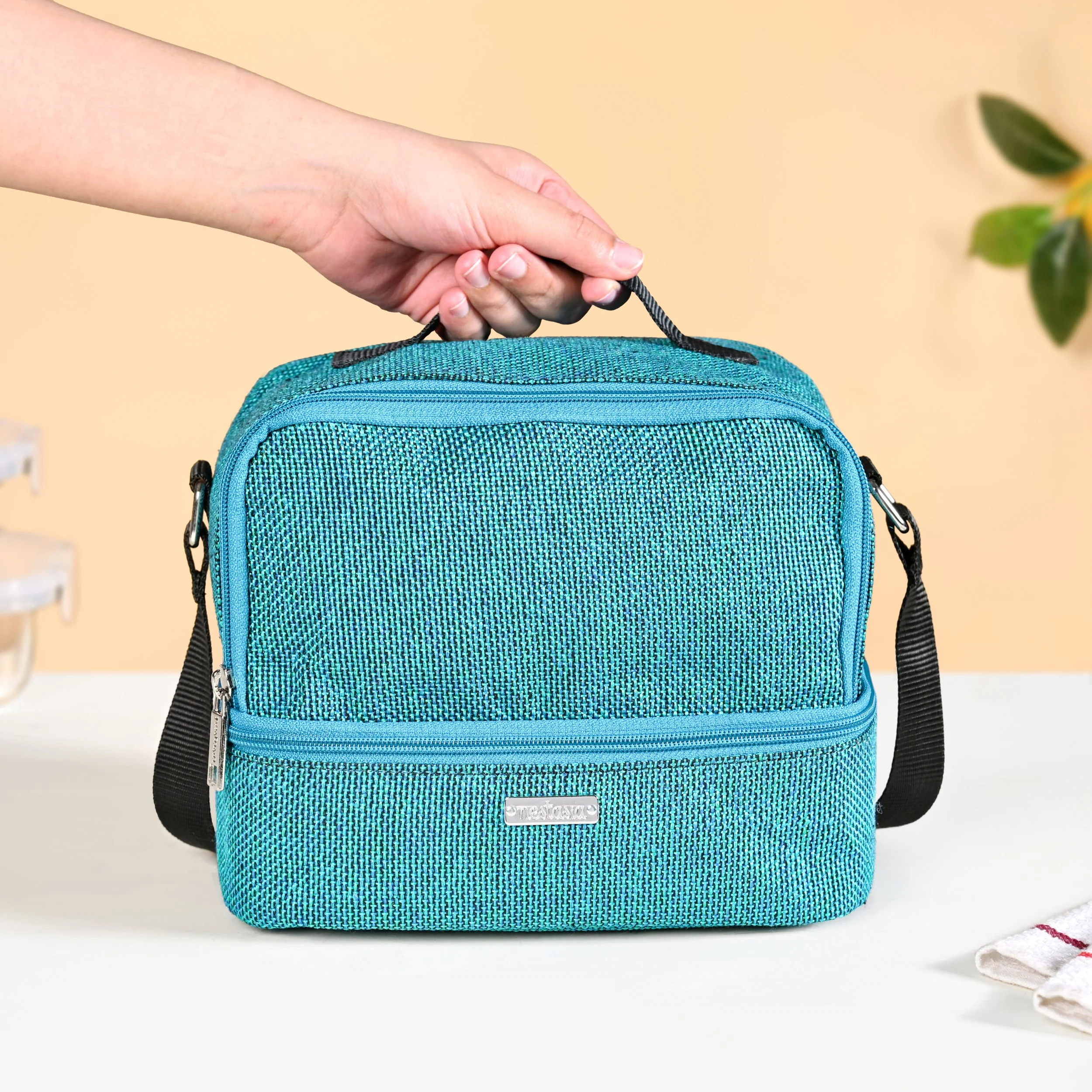 Lunchmate Double Compartment Insulated Lunch Bag Teal - Image 2